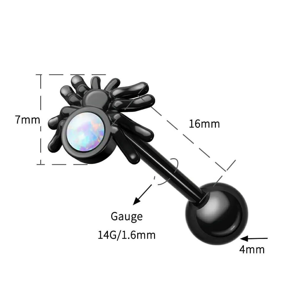 14G Spider Internally Threaded Tongue Barbell Rings