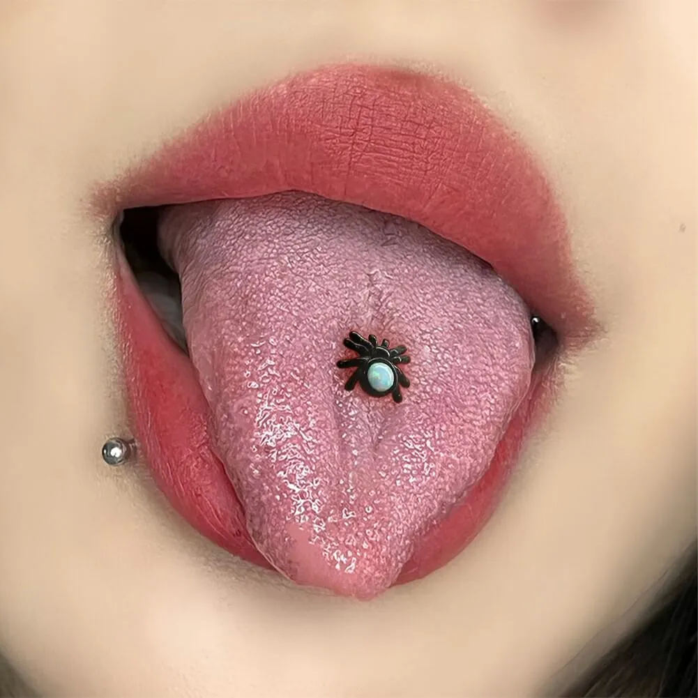 14G Spider Internally Threaded Tongue Barbell Rings