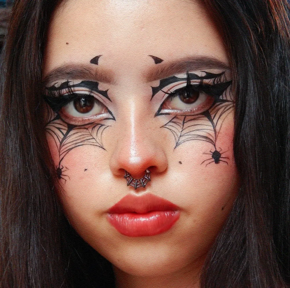 16G Spider Web Hinged Segment Septum Ring Helix Earring