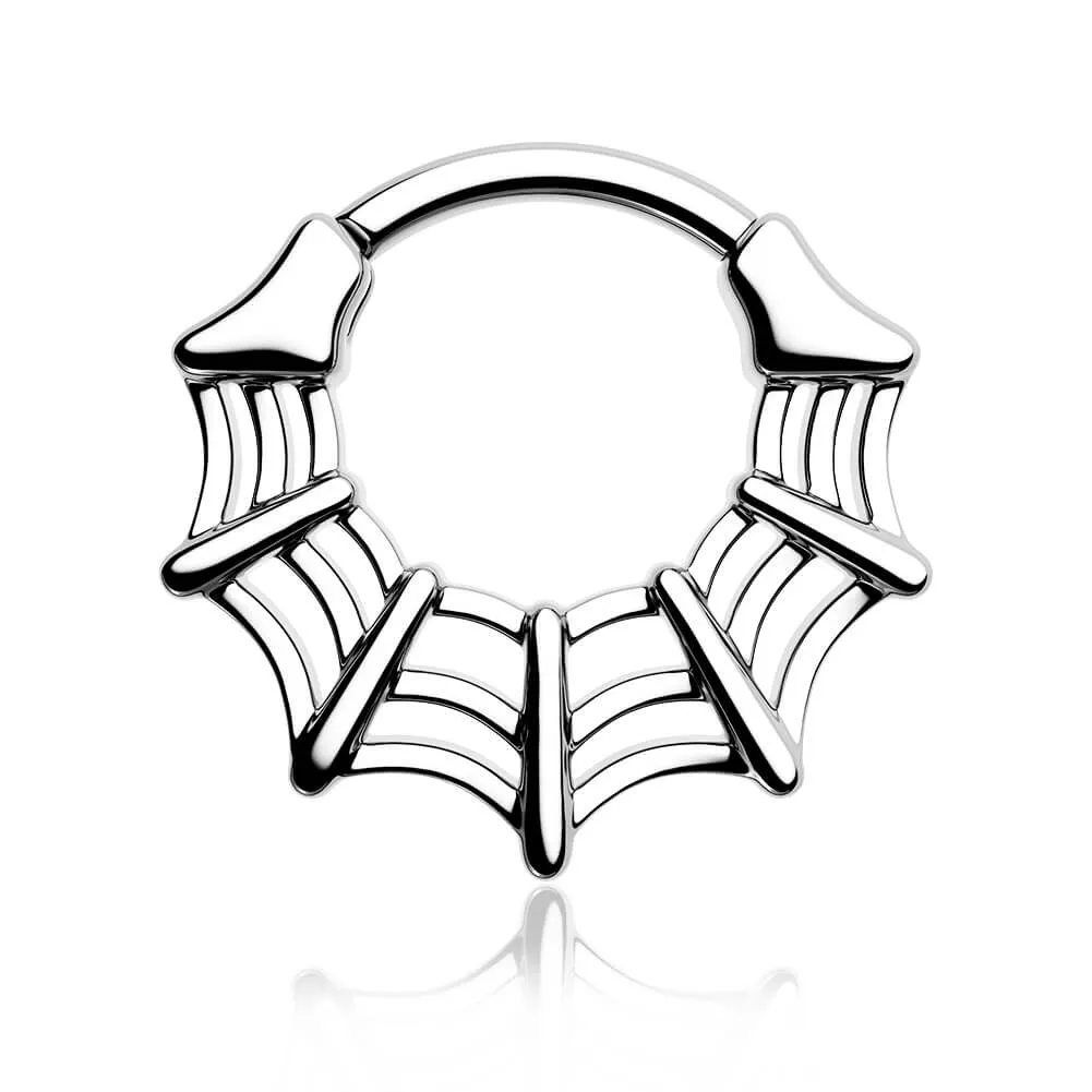 16G Spider Web Hinged Segment Septum Ring Helix Earring