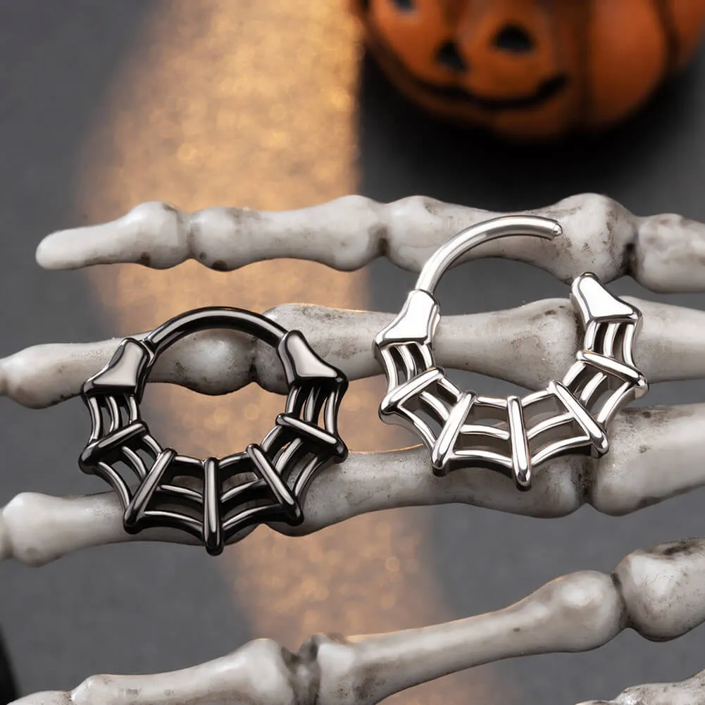 16G Spider Web Hinged Segment Septum Ring Helix Earring