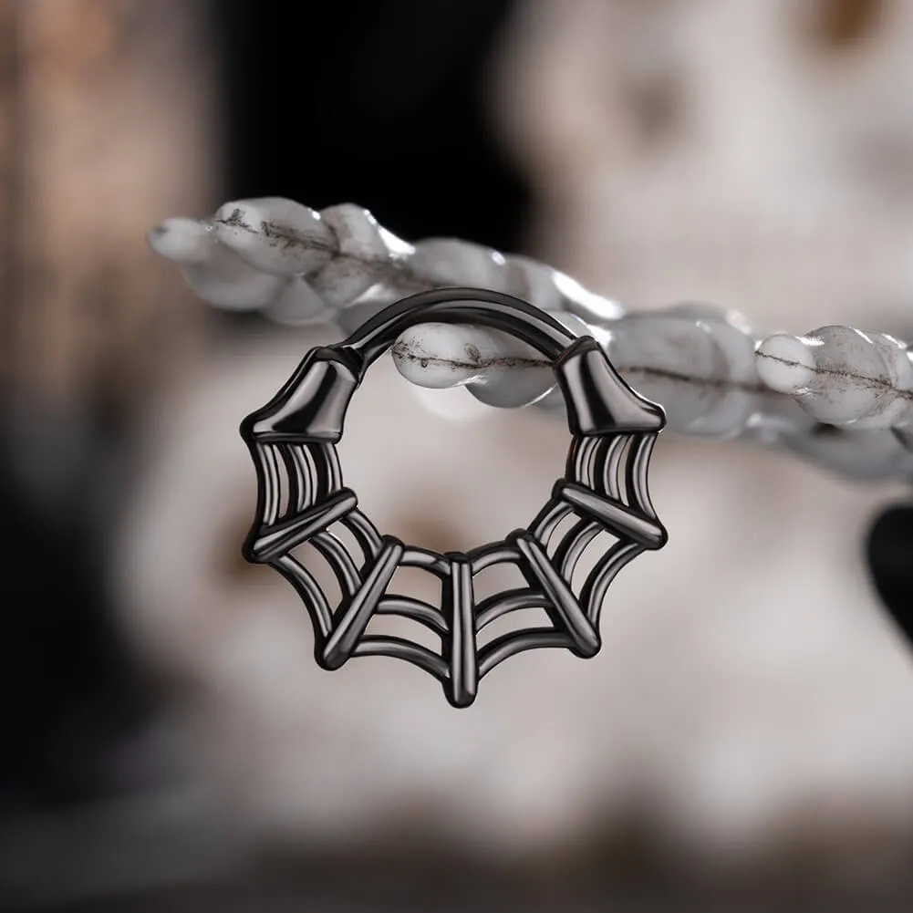 16G Spider Web Hinged Segment Septum Ring Helix Earring