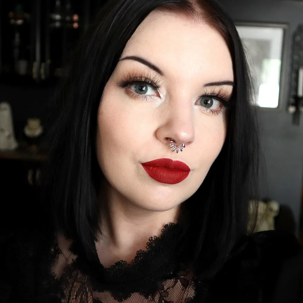 16G Spider Web Hinged Segment Septum Ring Helix Earring
