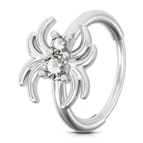 20G Spider CZ Nose Ring Helix Hoop Earring