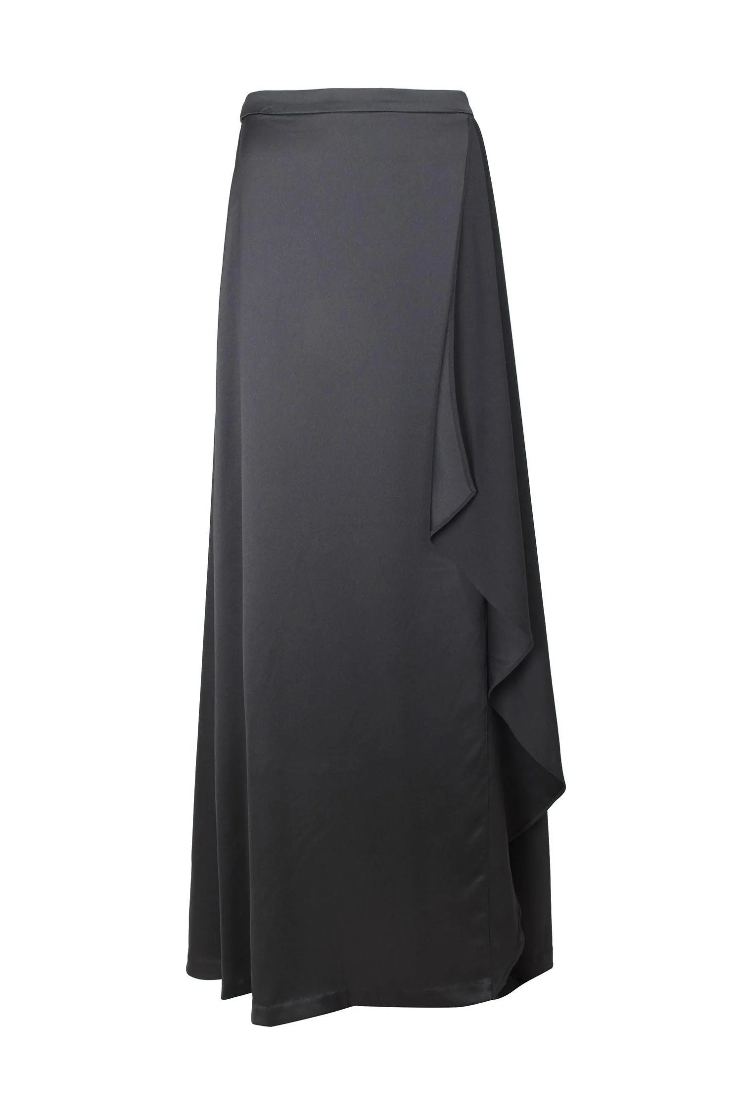 Adrianna Papell AP1E208838 Mid Waist Slit Formal Draped Crepe Skirt