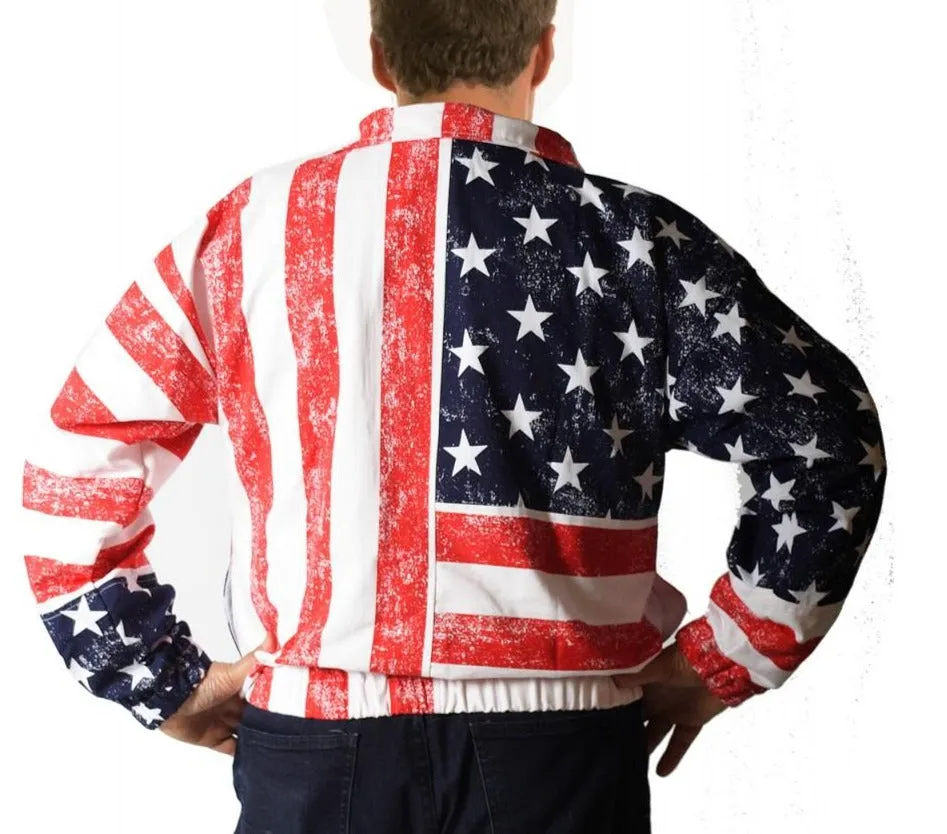 American Flag Print Unisex Zip-Up Jacket - 175709