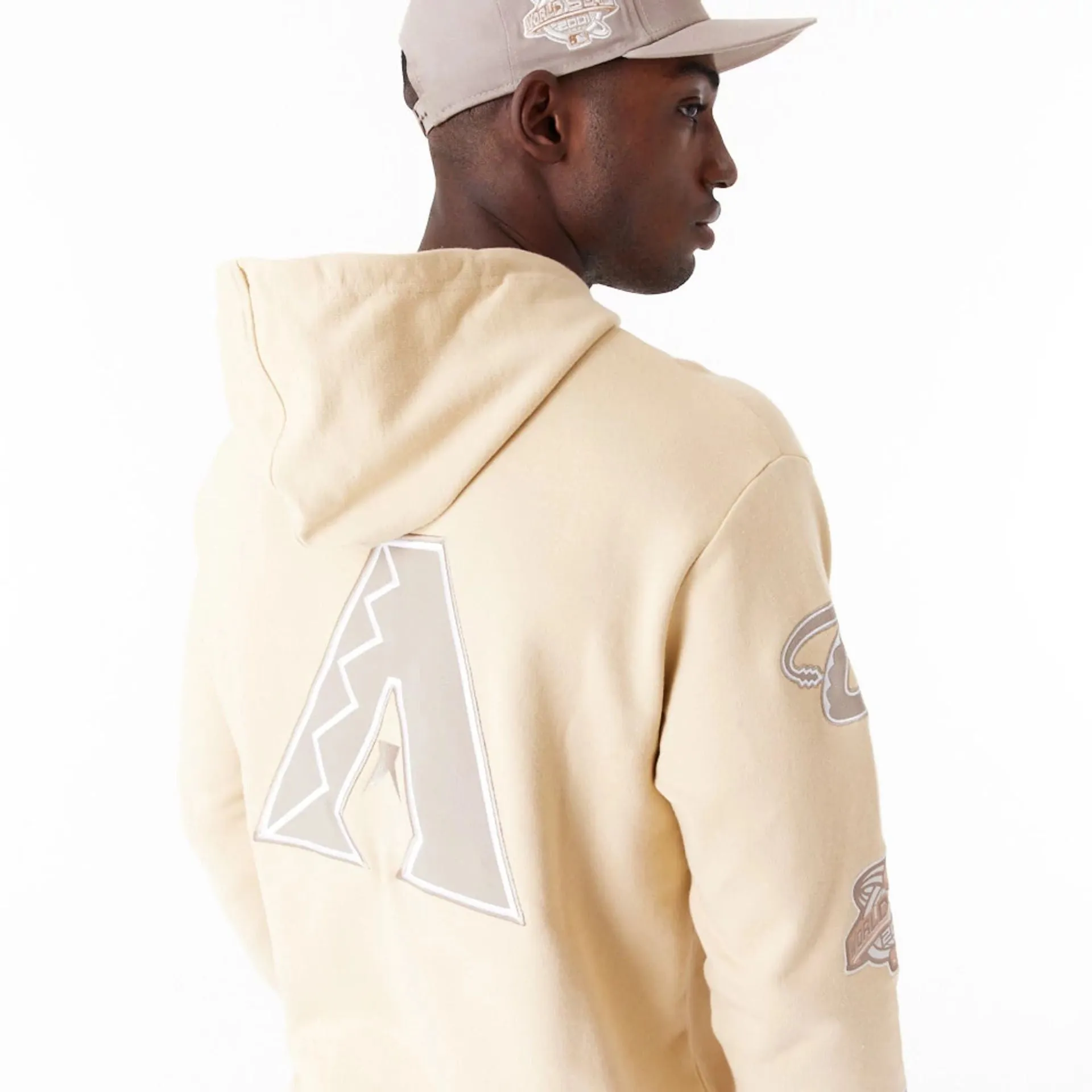 Arizona Diamondbacks MLB World Series Light Beige Oversized Pullover Hoodie