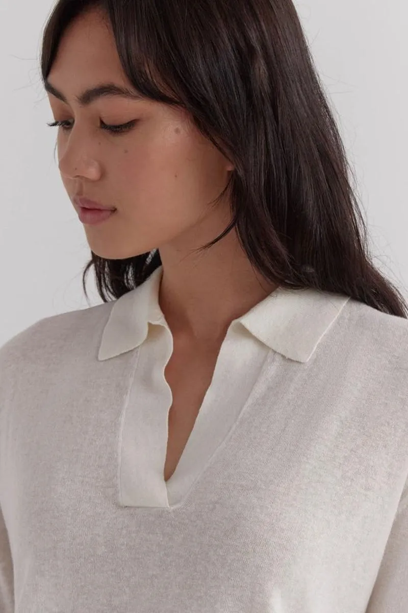 Assembly Label - Ardy Linen Cotton Polo - Antique White