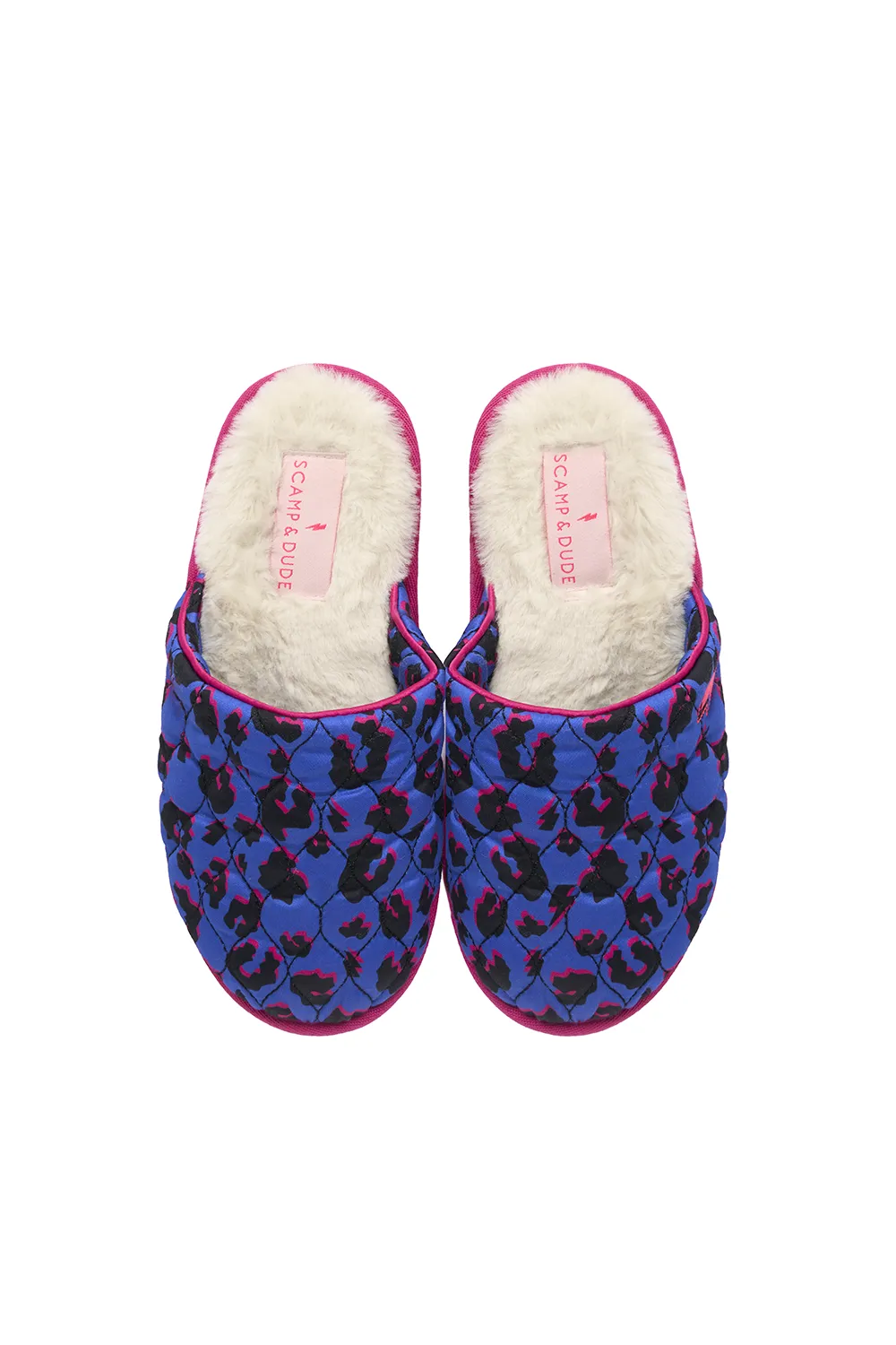 Blue with Black and Pink Shadow Leopard Eye Mask and Slipper Set