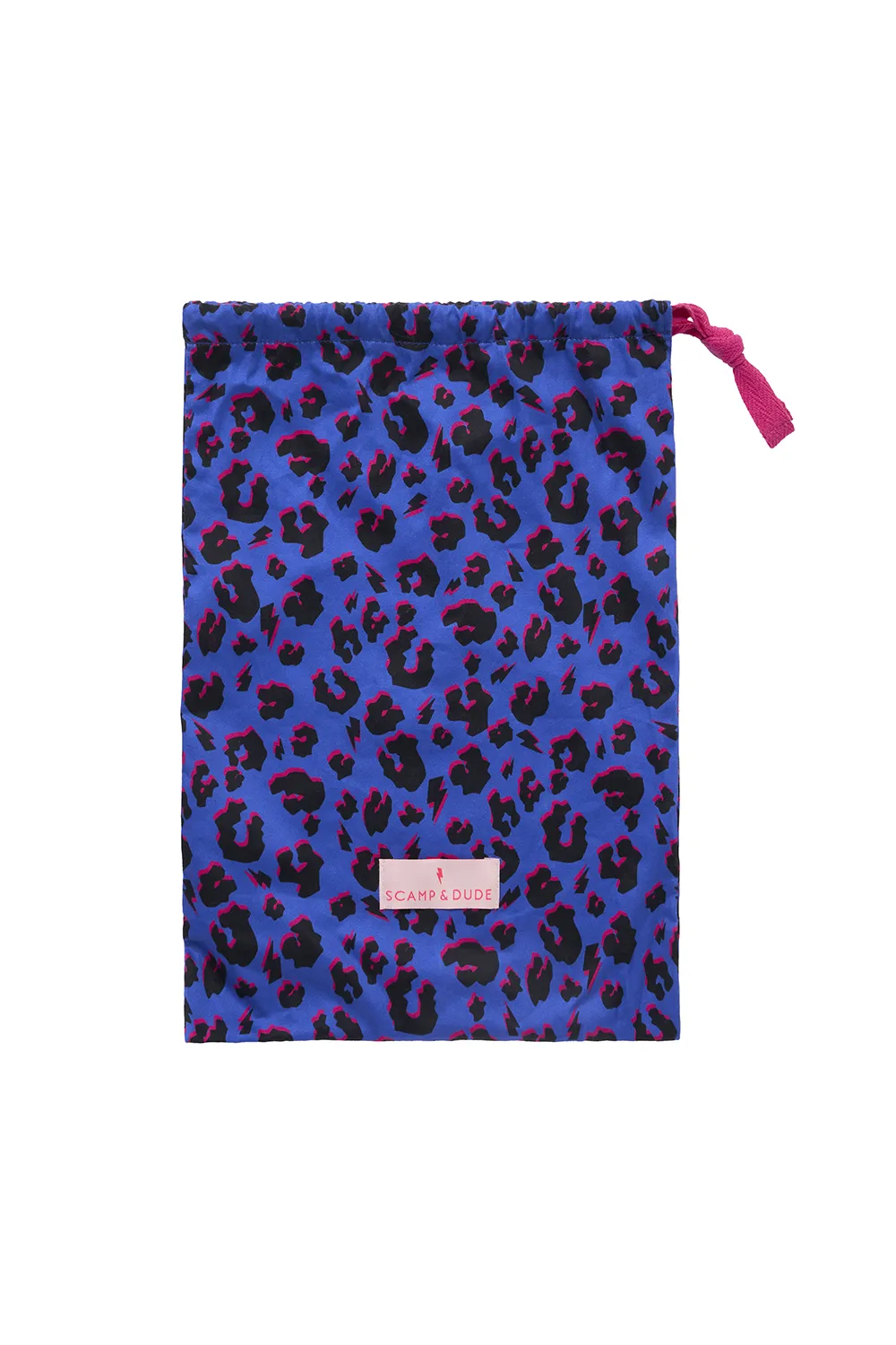 Blue with Black and Pink Shadow Leopard Eye Mask and Slipper Set
