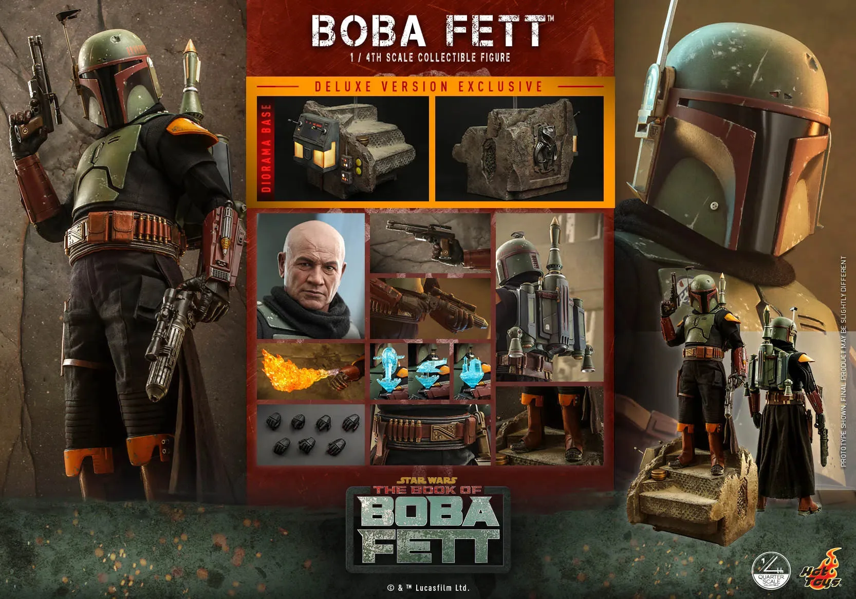 Boba Fett: Deluxe: Star Wars: The Book Of Boba Fett: Quarter Scale: QS023
