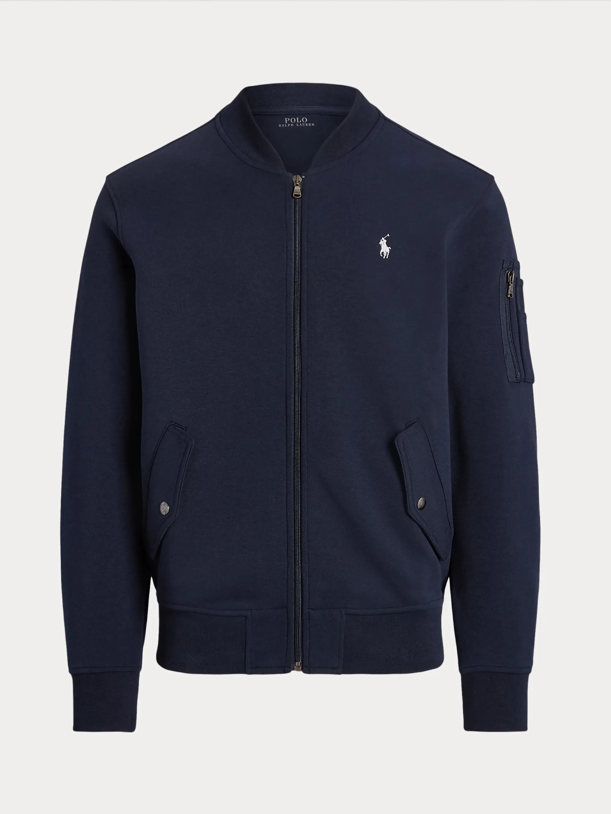 Bomber in Maglia Doppia Blu