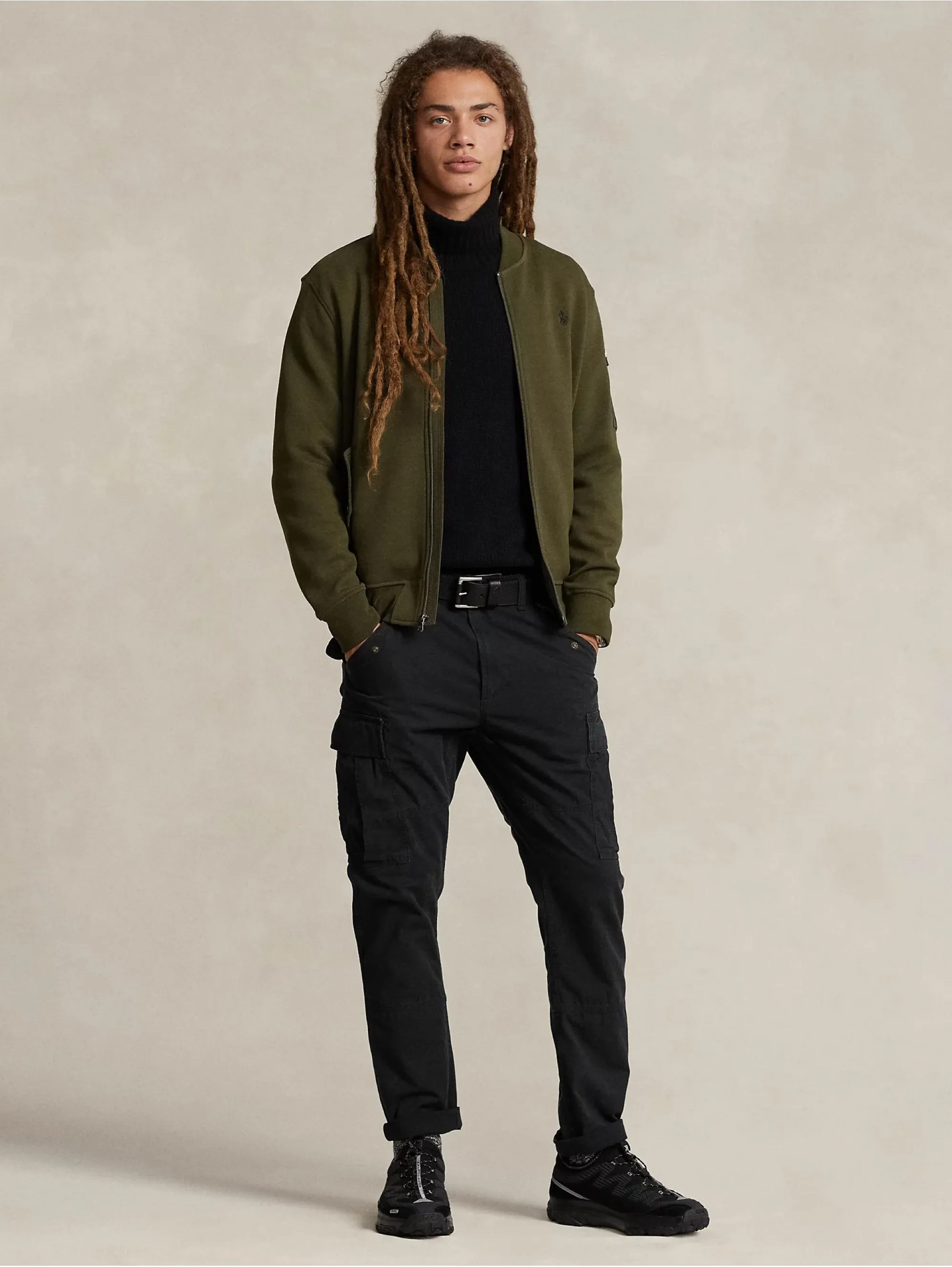 Bomber in Maglia Doppia Verde
