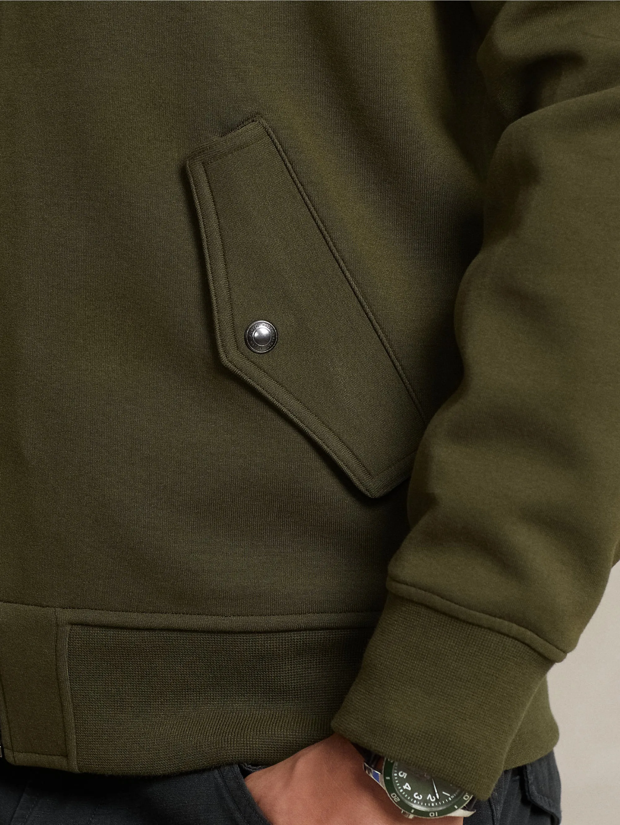 Bomber in Maglia Doppia Verde