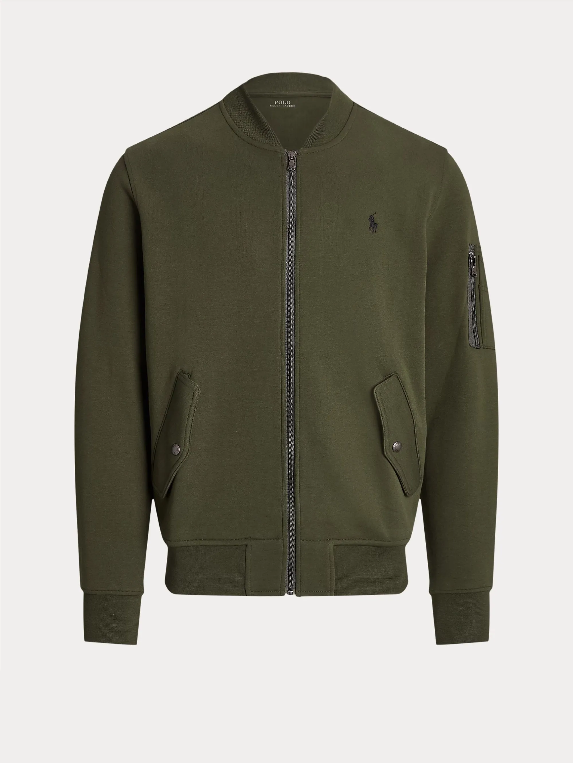 Bomber in Maglia Doppia Verde