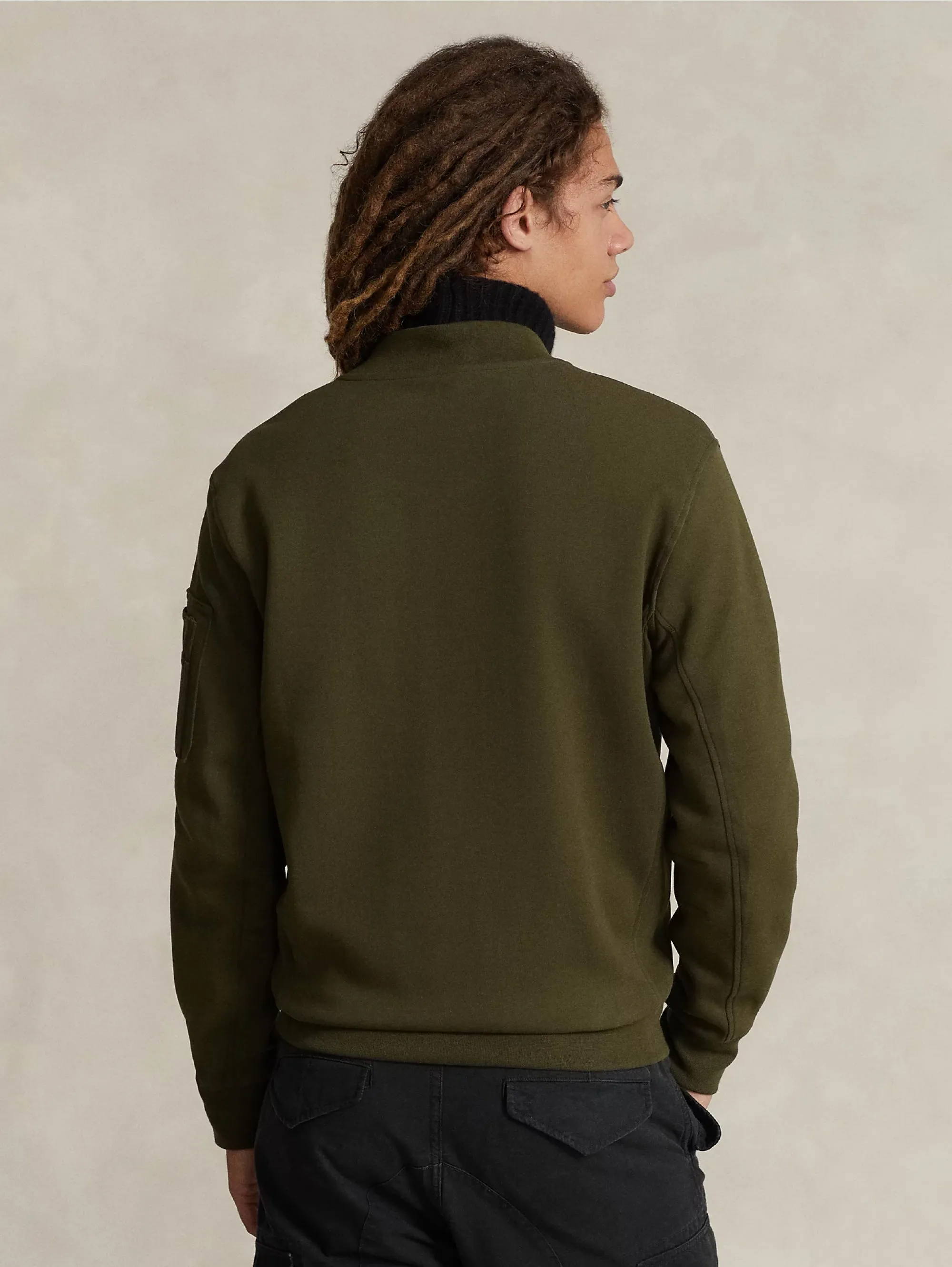 Bomber in Maglia Doppia Verde