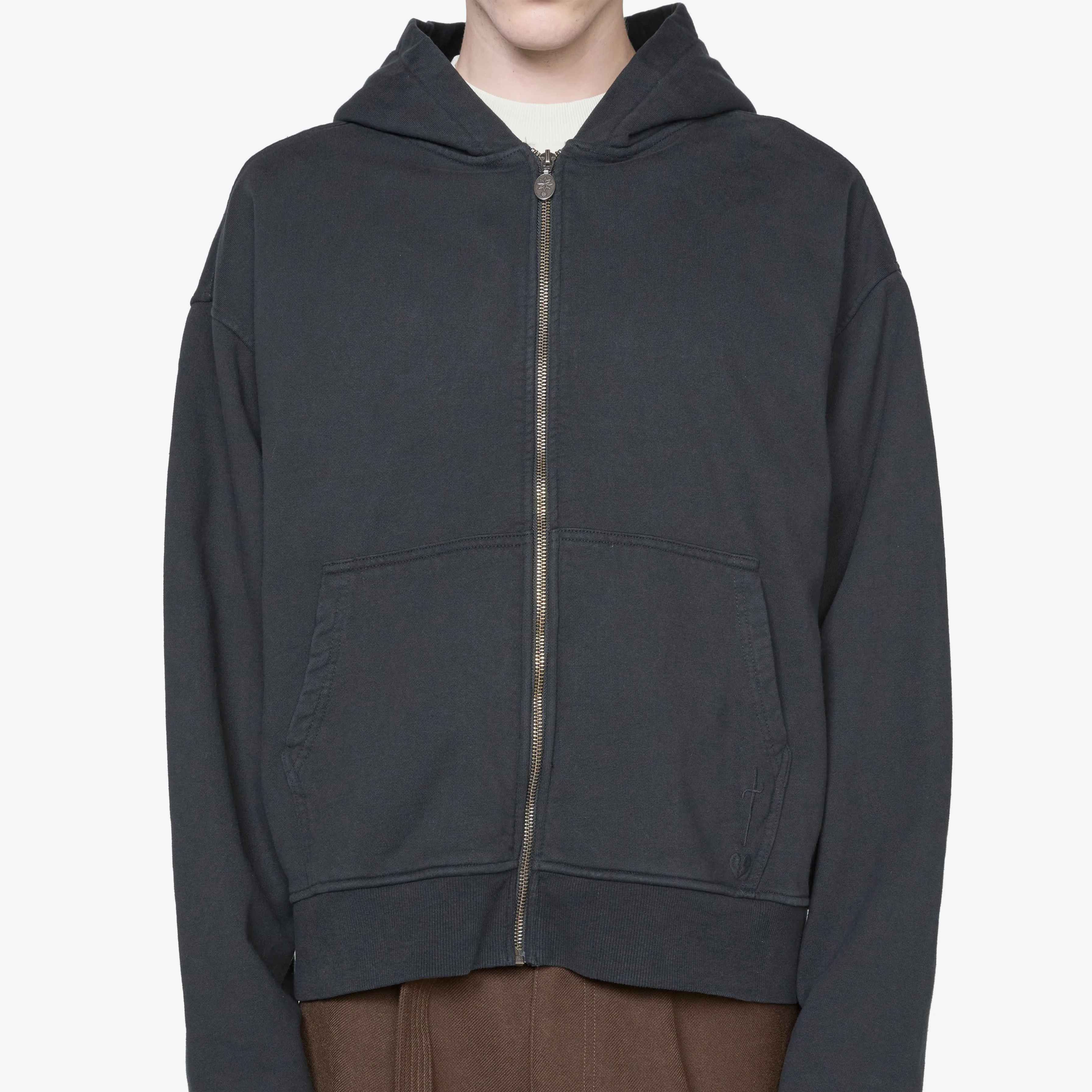 Bomber Zip Hood Black