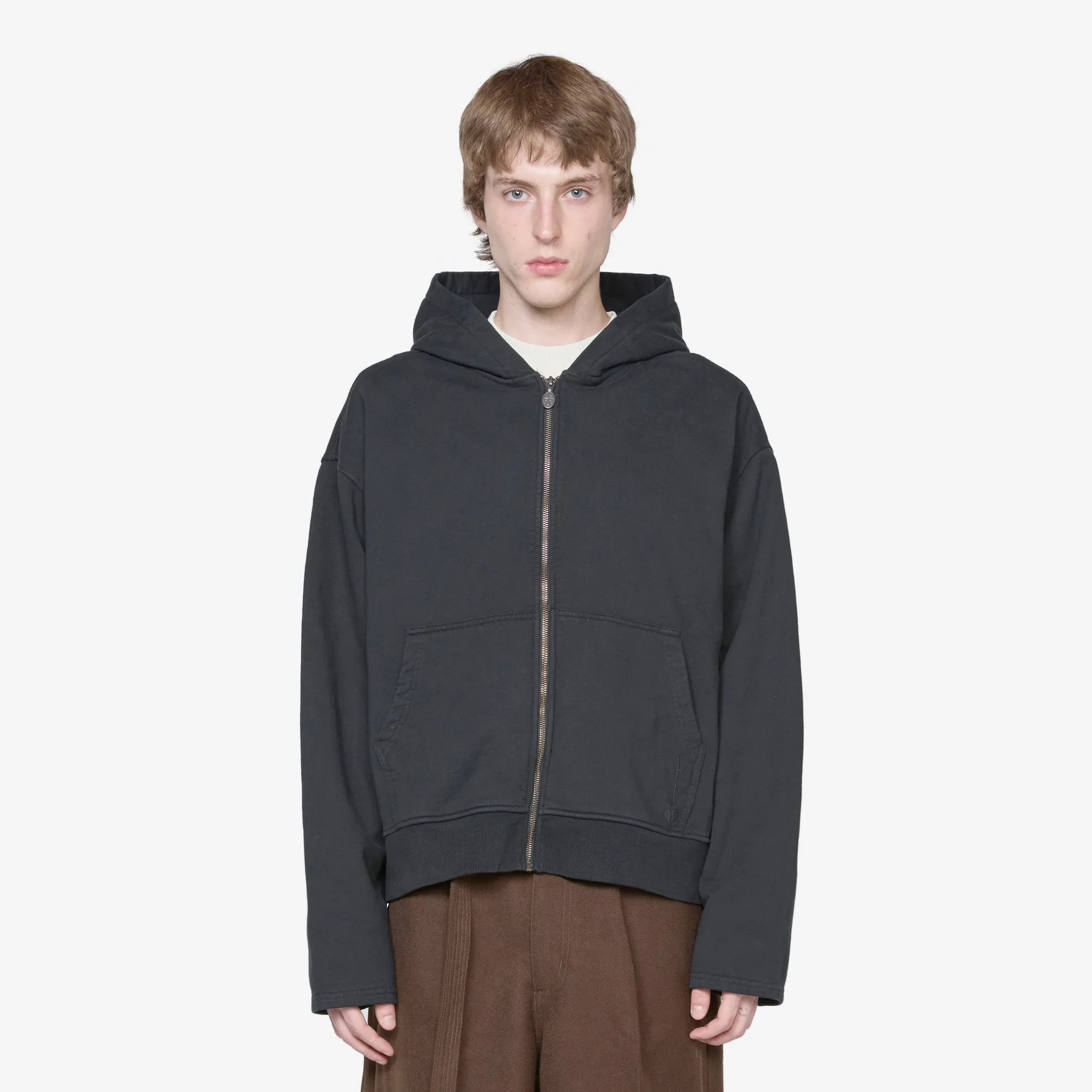 Bomber Zip Hood Black
