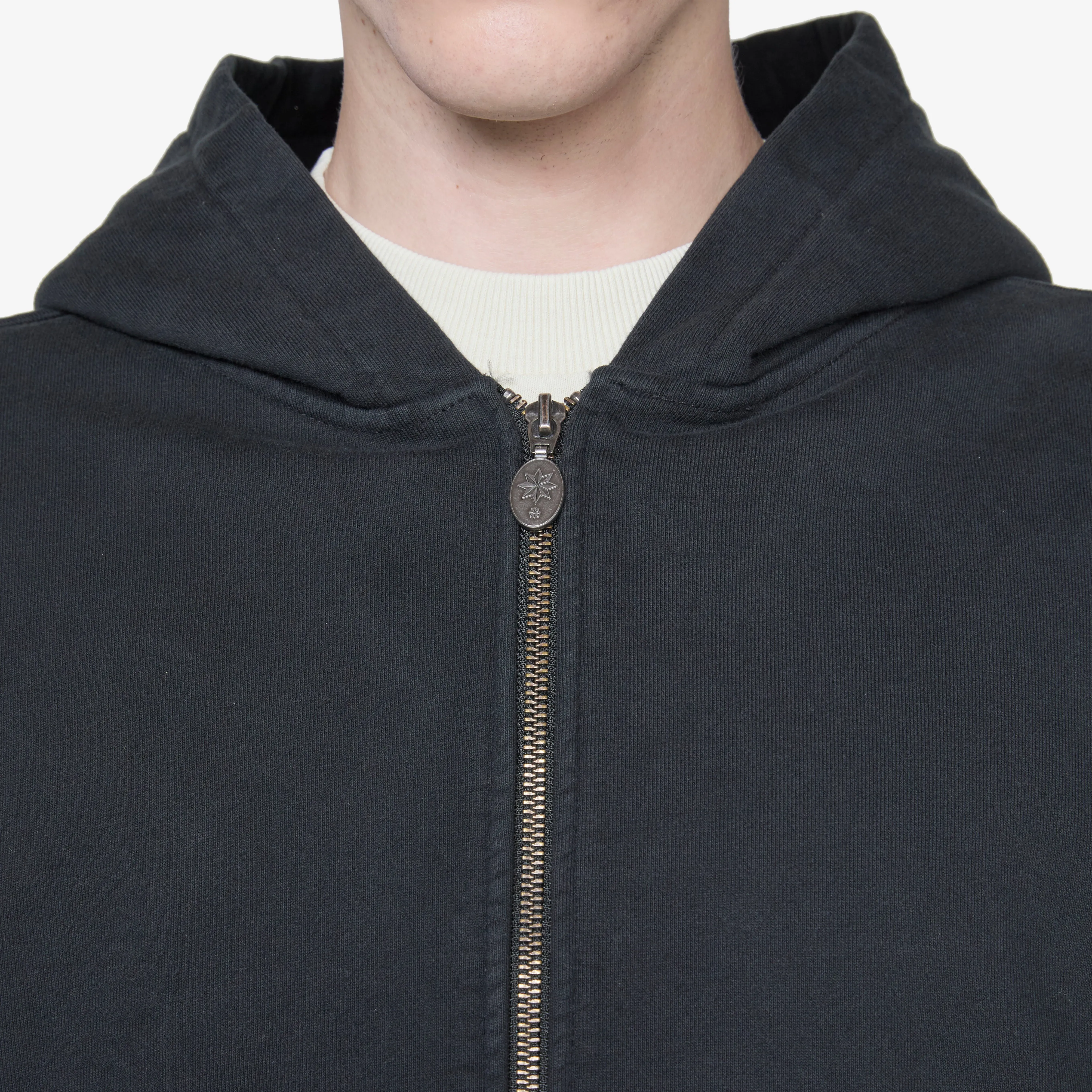 Bomber Zip Hood Black