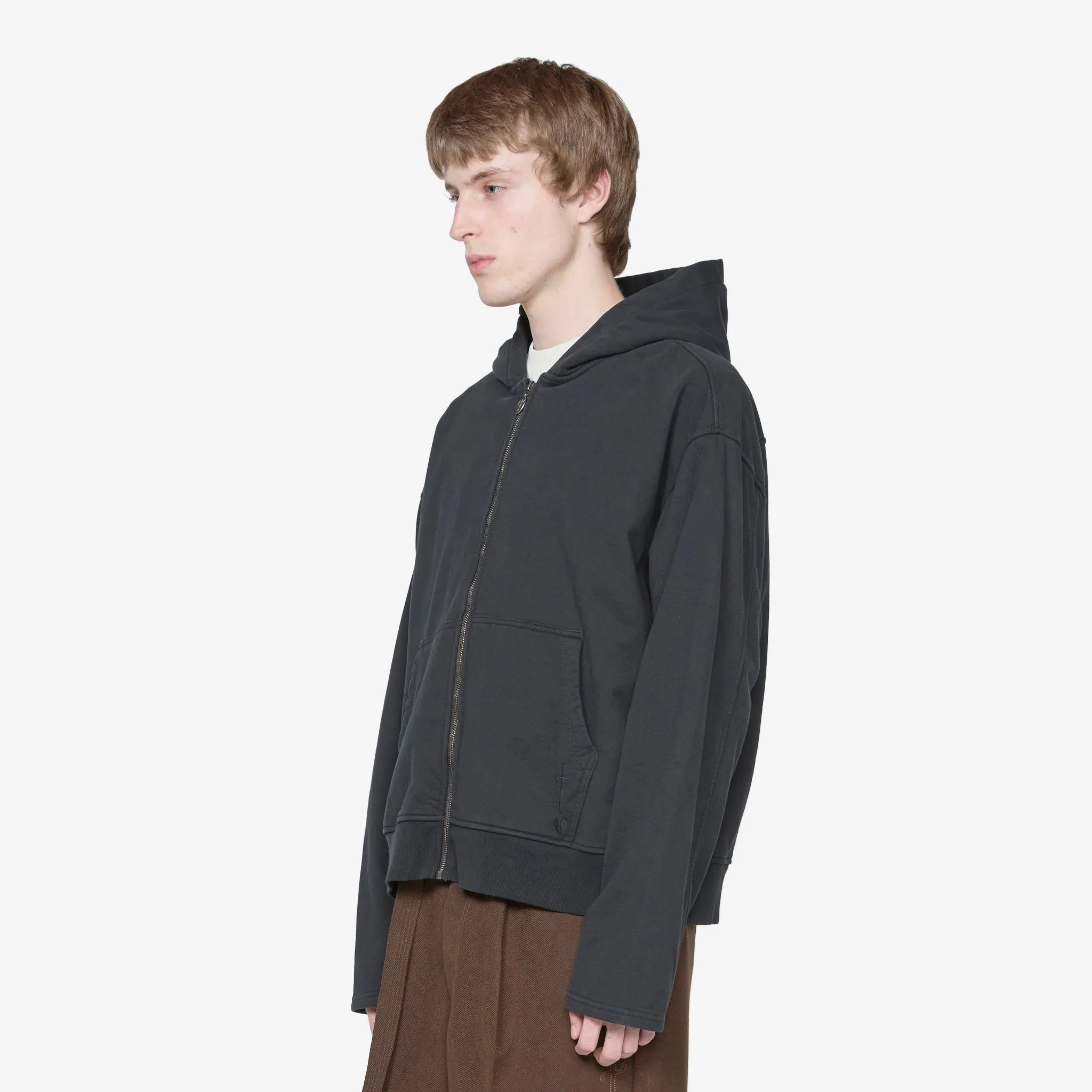 Bomber Zip Hood Black
