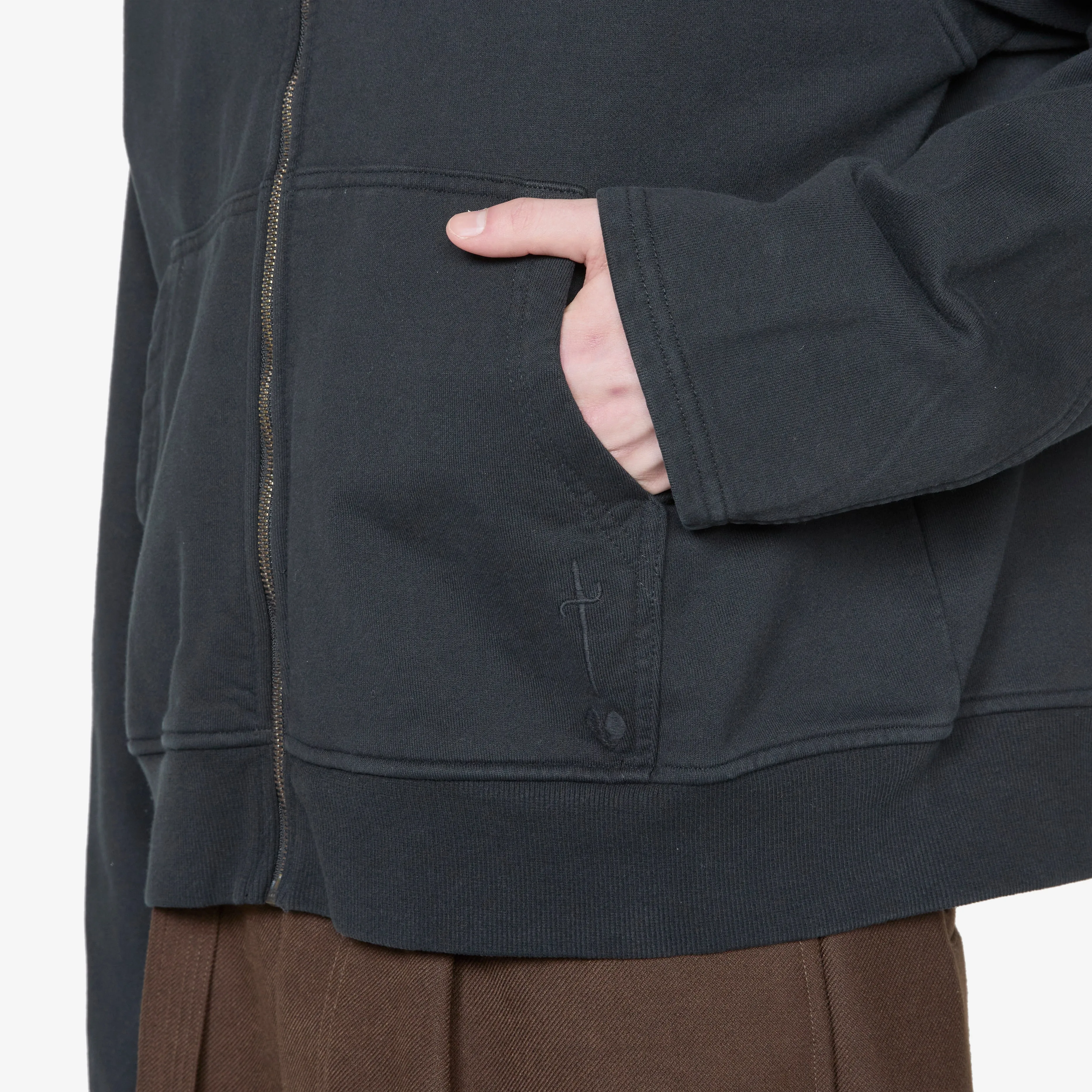 Bomber Zip Hood Black