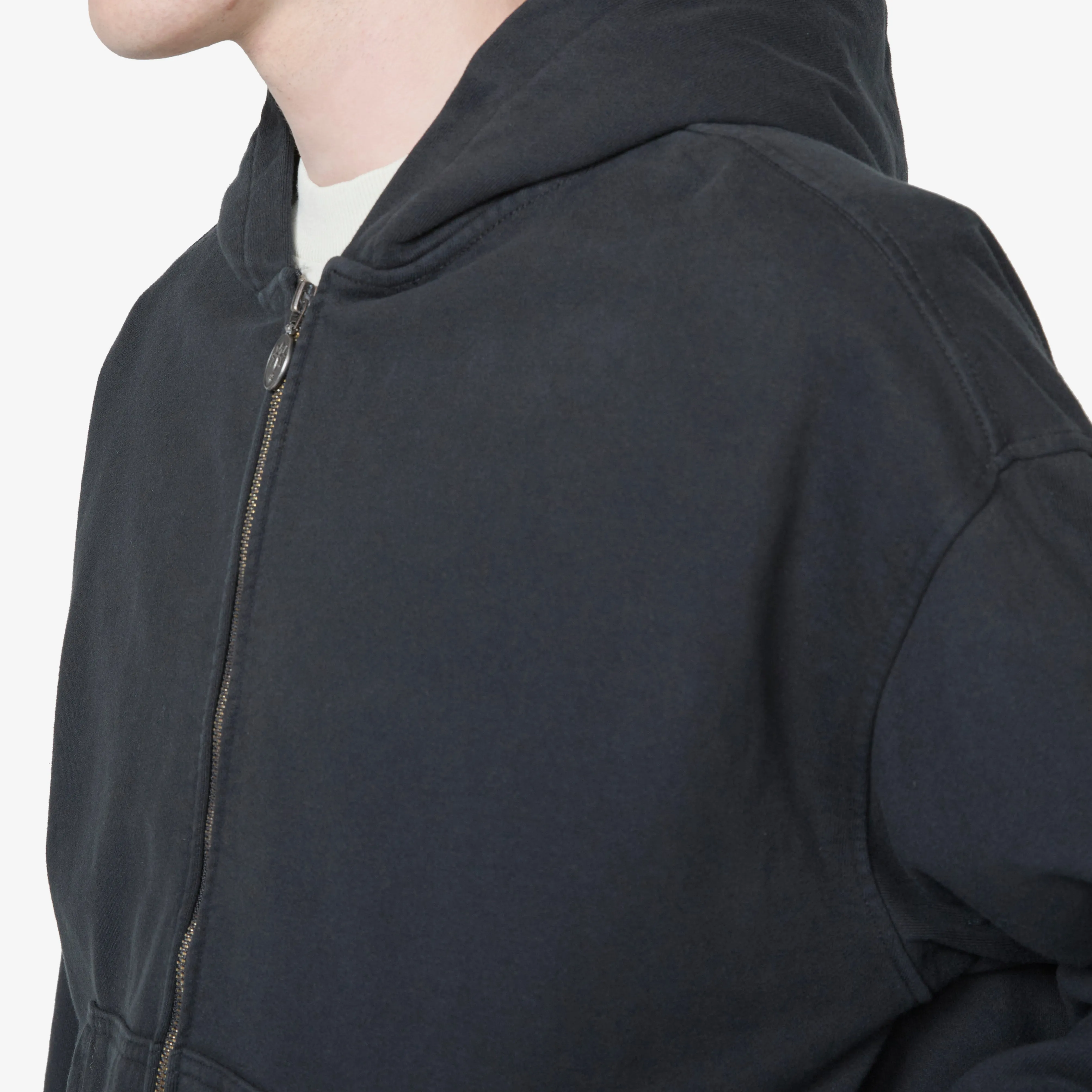 Bomber Zip Hood Black