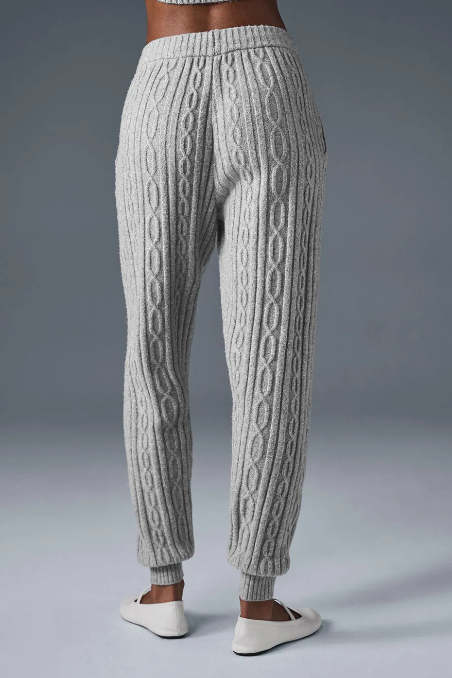 Cable Knit Winter Bliss Pant - Athletic Heather Grey