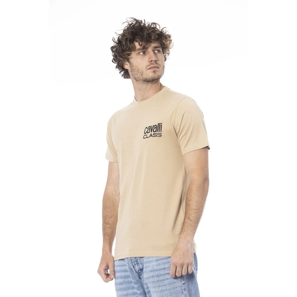 Cavalli Class Beige Cotton Men Men's T-Shirt
