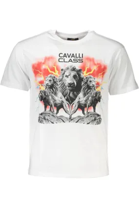 Cavalli Class White Cotton Men Men's T-Shirt