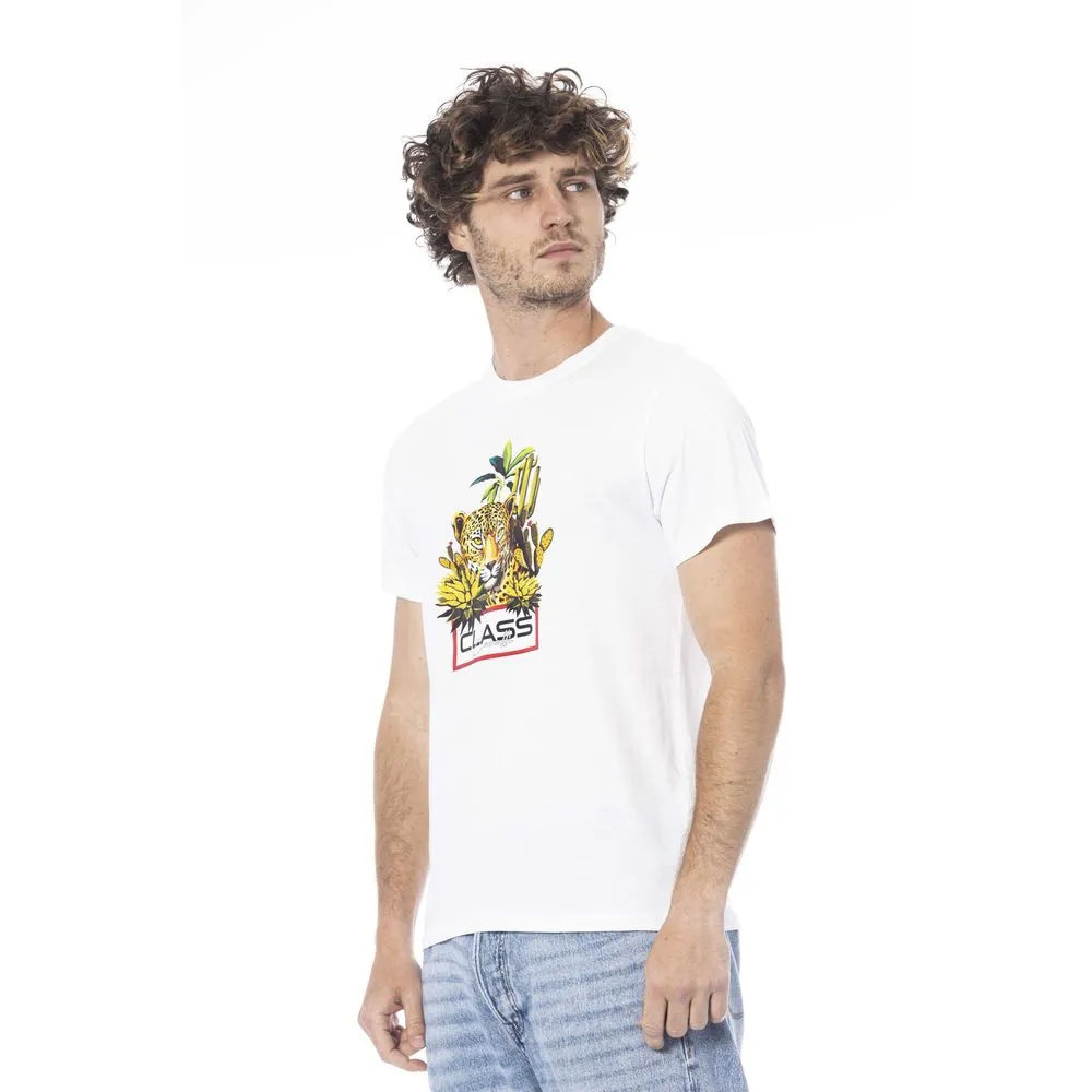 Cavalli Class White Cotton Men Men's T-Shirt
