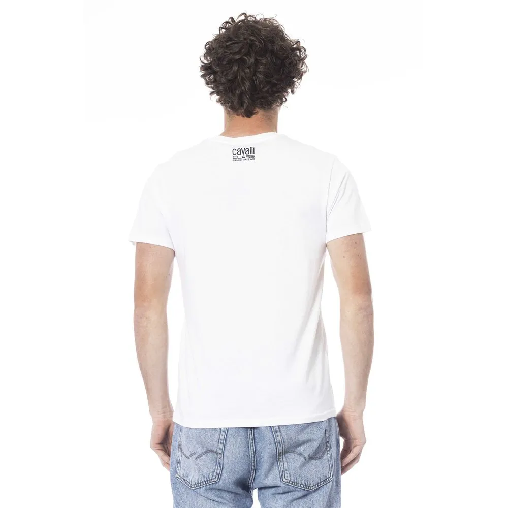 Cavalli Class White Cotton Men Men's T-Shirt