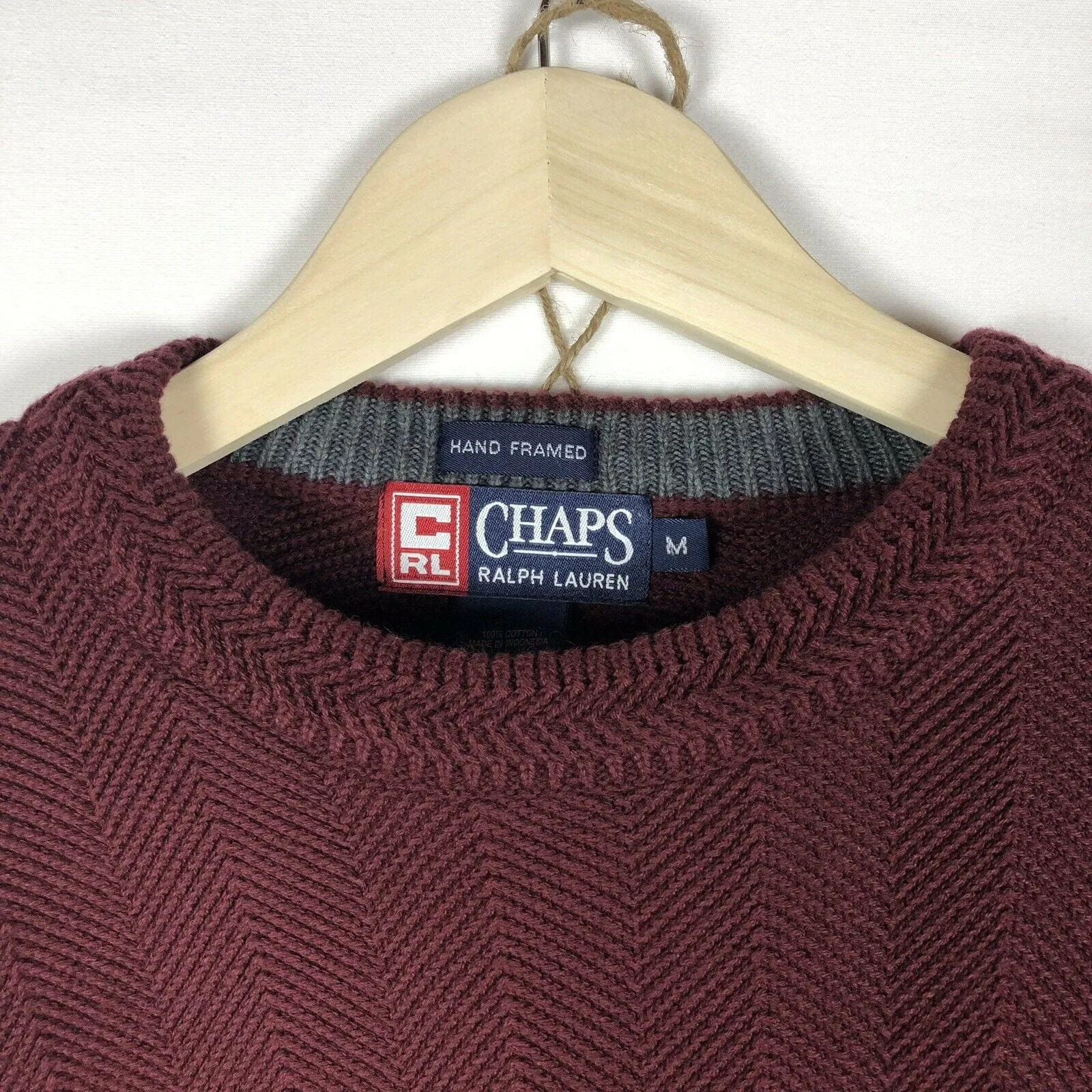 Chaps Ralph Lauren Mens Pullover Knit Sweater | Size M | Brown | Durable Knit | VGC