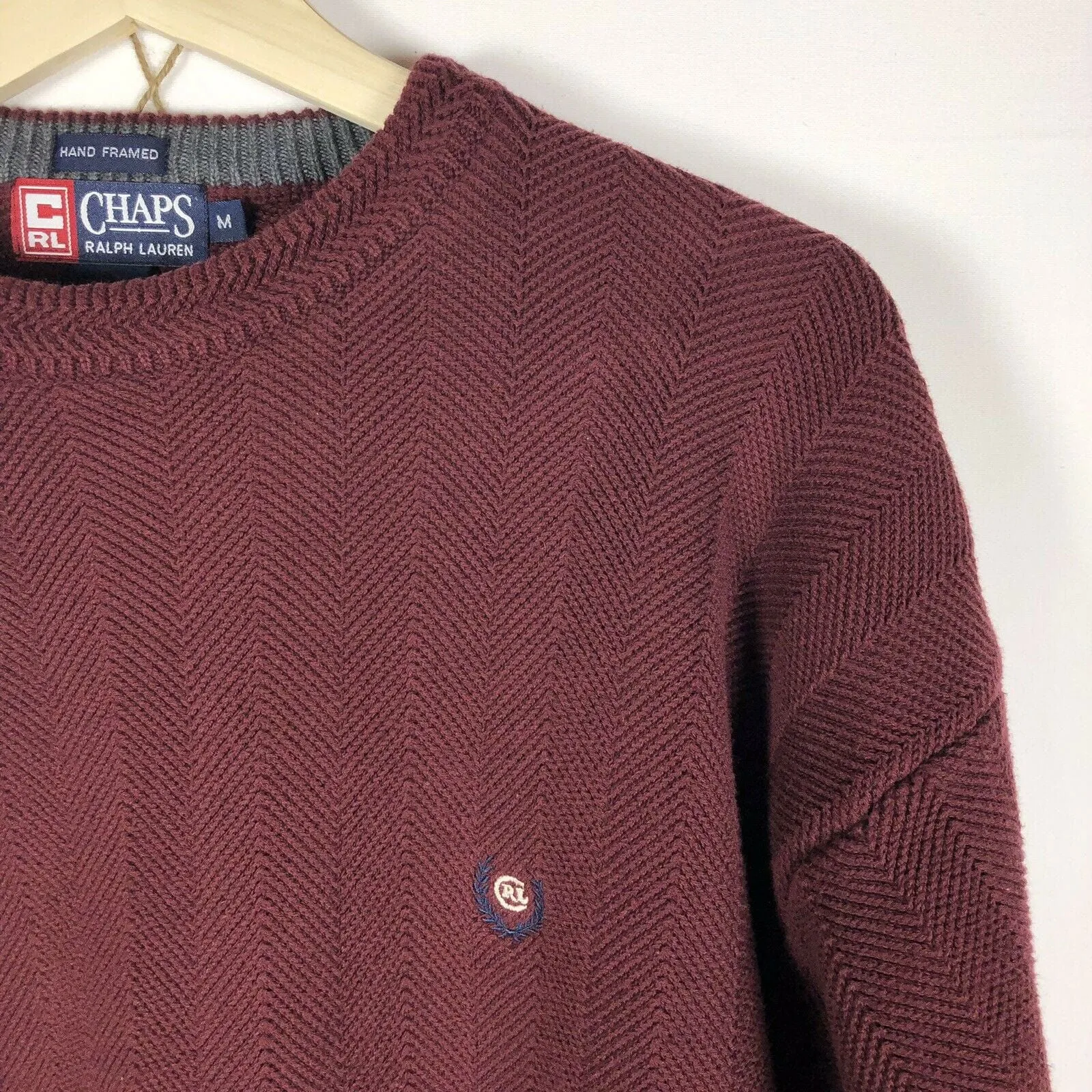 Chaps Ralph Lauren Mens Pullover Knit Sweater | Size M | Brown | Durable Knit | VGC