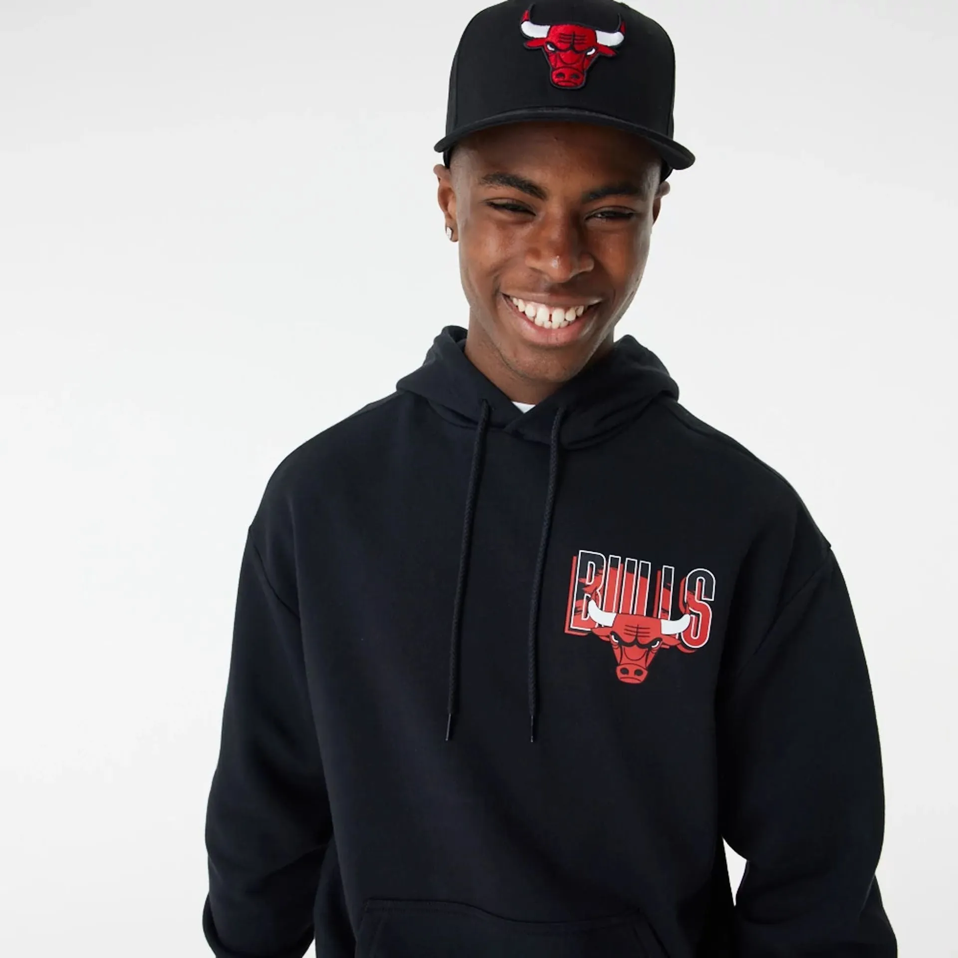 Chicago Bulls Skyline Graphic Black Oversized Hoodie