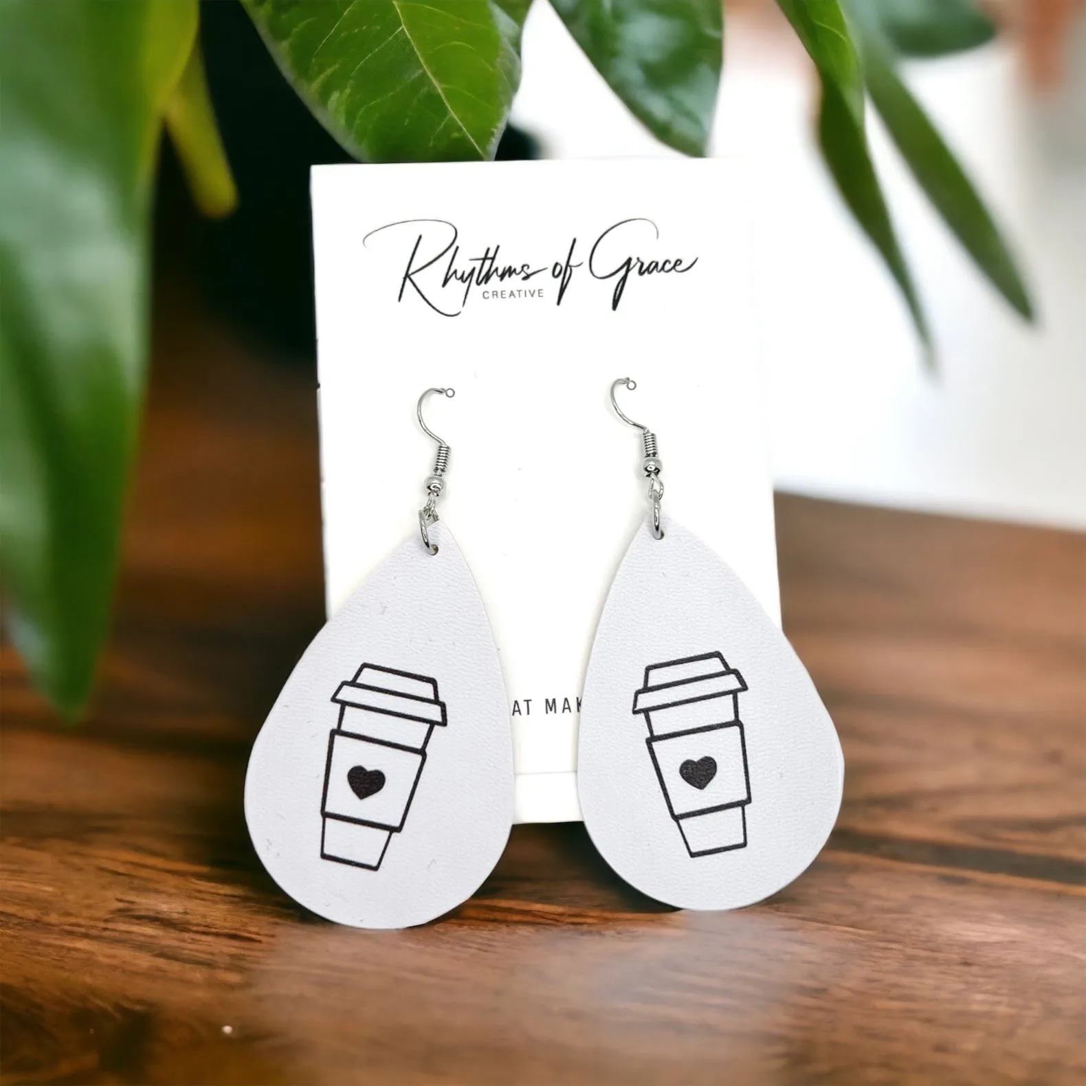Coffee Earrings - Caffeine Addict, Coffee Accessories, Cup of Java, Cold Brew, Teacher Earrings
