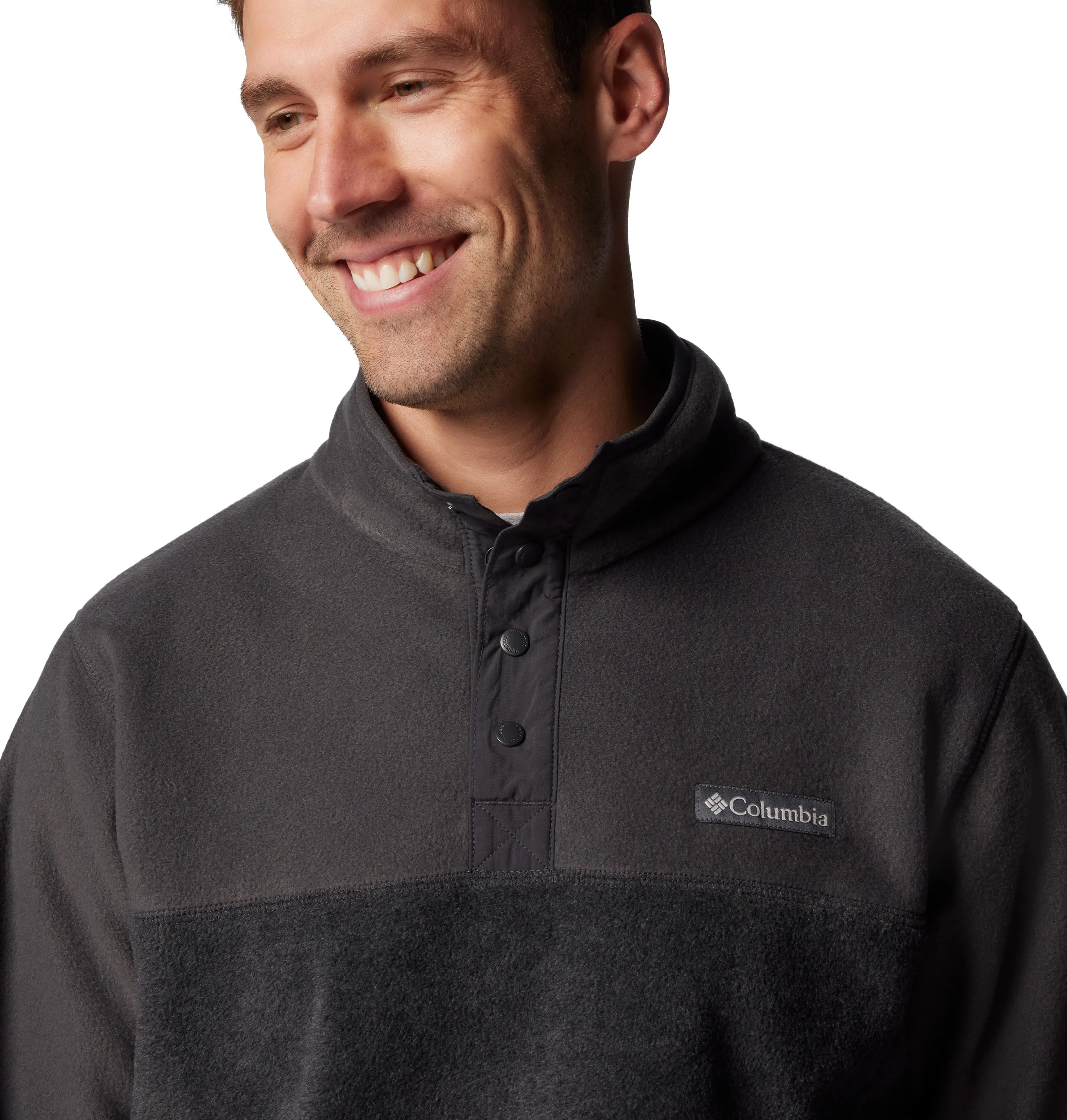 Columbia Men's Steens Mountain II Half Snap Fleece Top (Charcoal Heather/Shark)