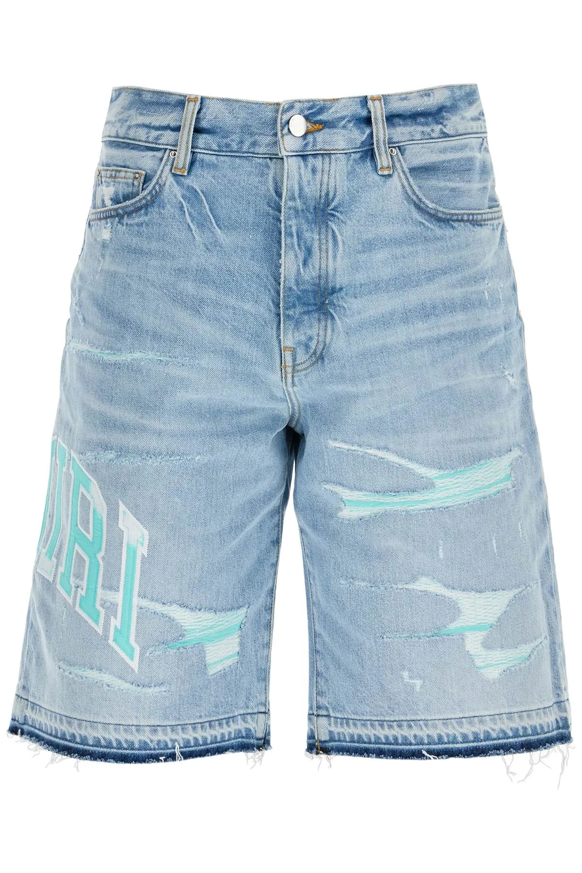 Denim Logo Varsity Bermuda Shorts