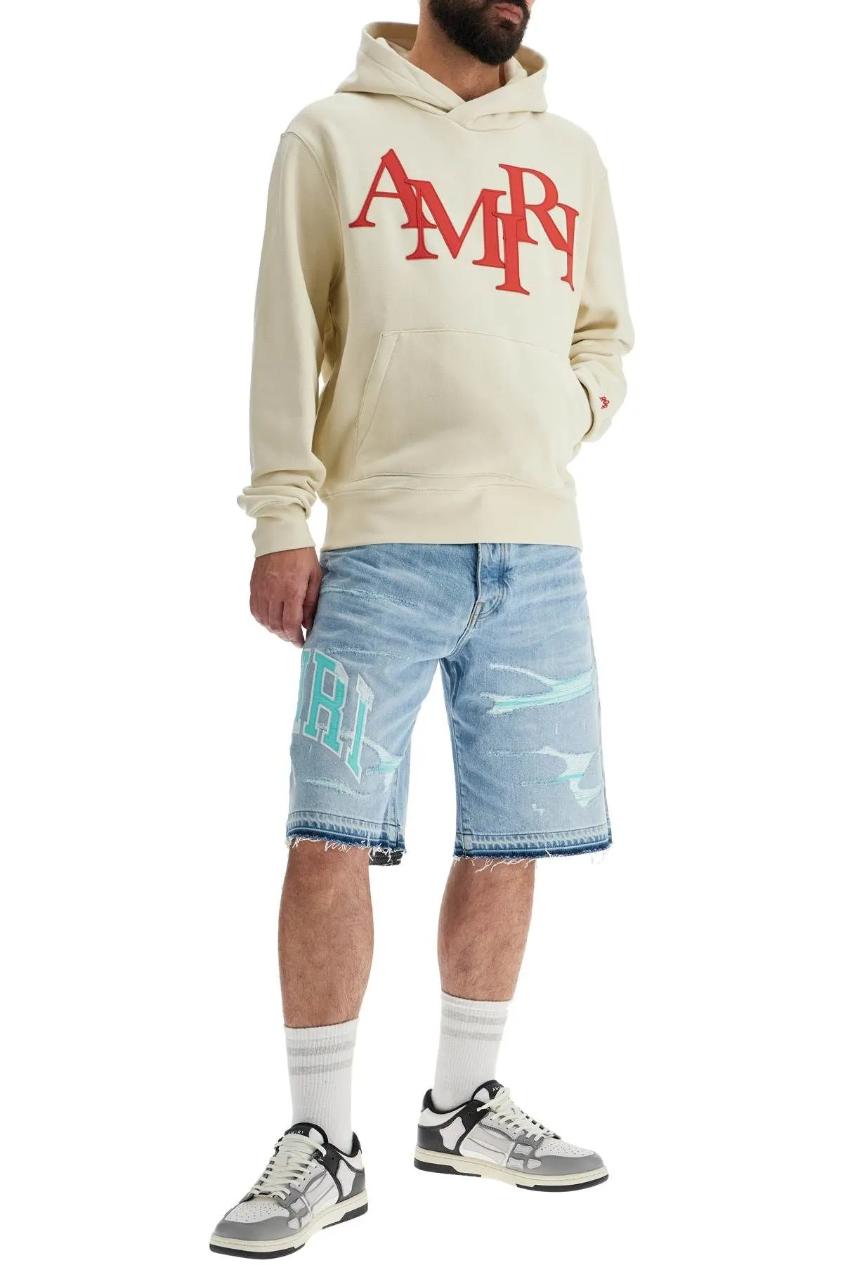 Denim Logo Varsity Bermuda Shorts