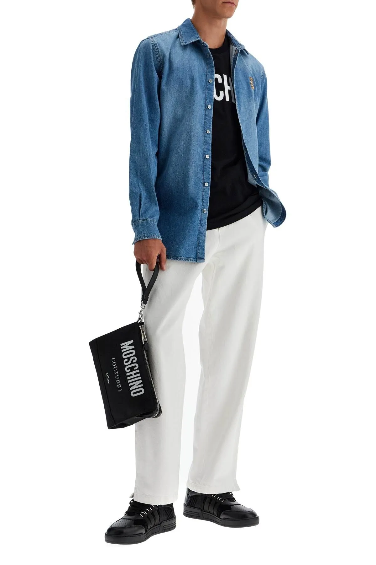Denim Shirt With Patch Details