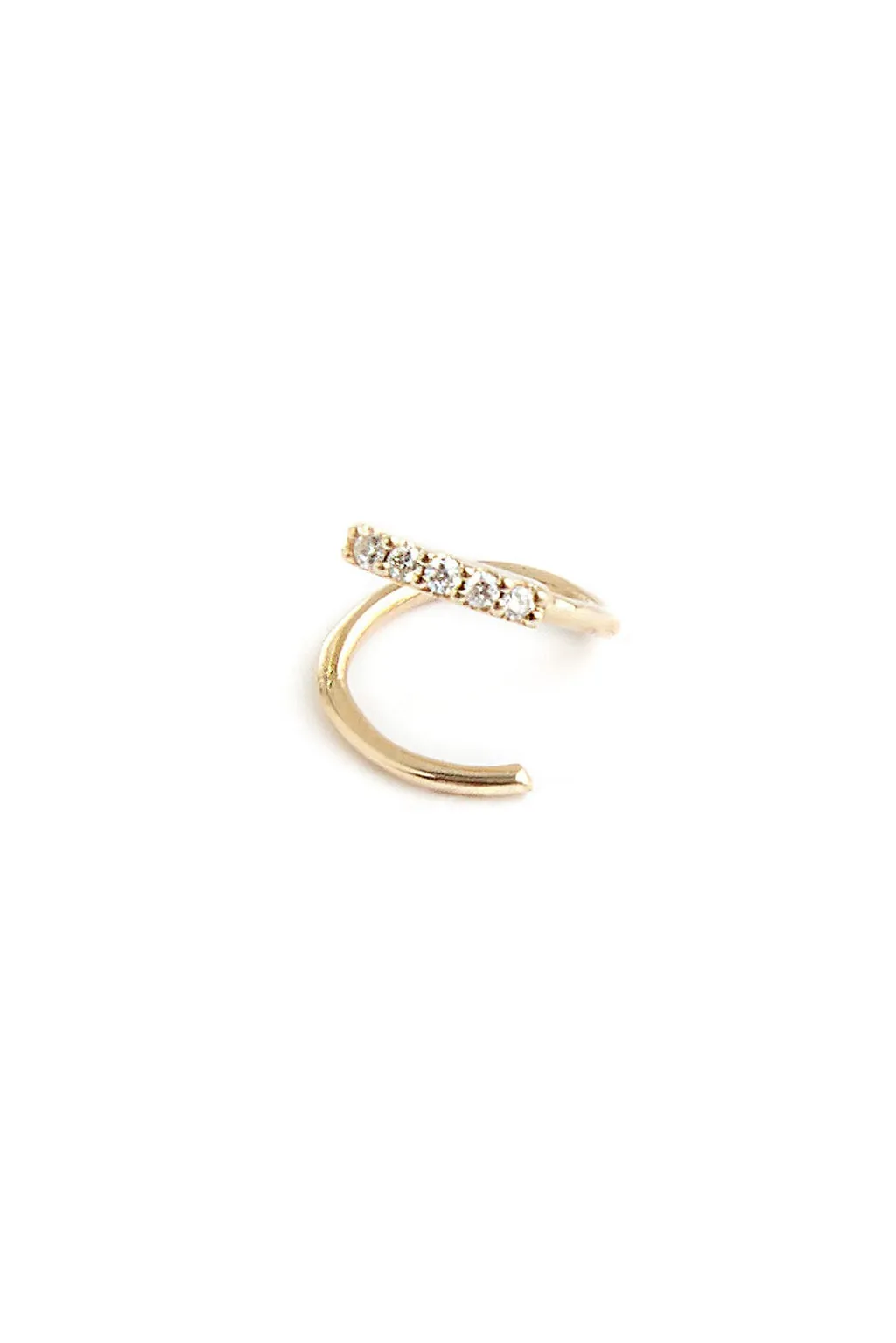 Diamond snake gold earring