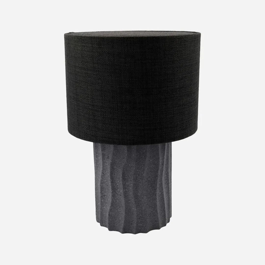 Dinky Cement Lamp with Linen Shade 32cm
