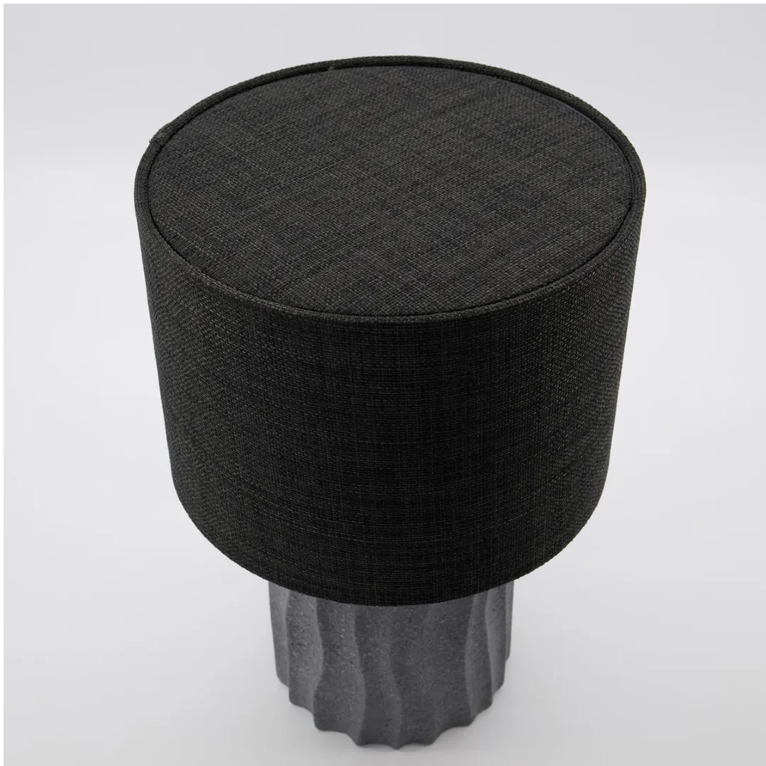 Dinky Cement Lamp with Linen Shade 32cm