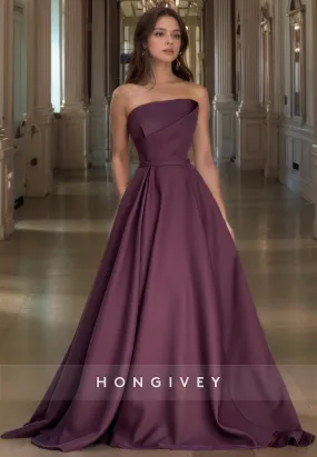 Elegant A-Line Cabernet Sleeveless Prom Gown Floor Length Draped Formal Occasion Party Dress