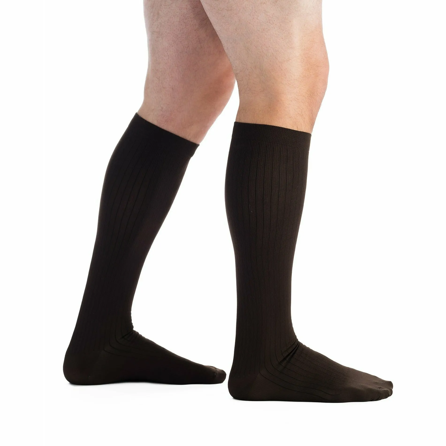 EvoNation Men's Classic Ribbed 15-20 mmHg Knee High
