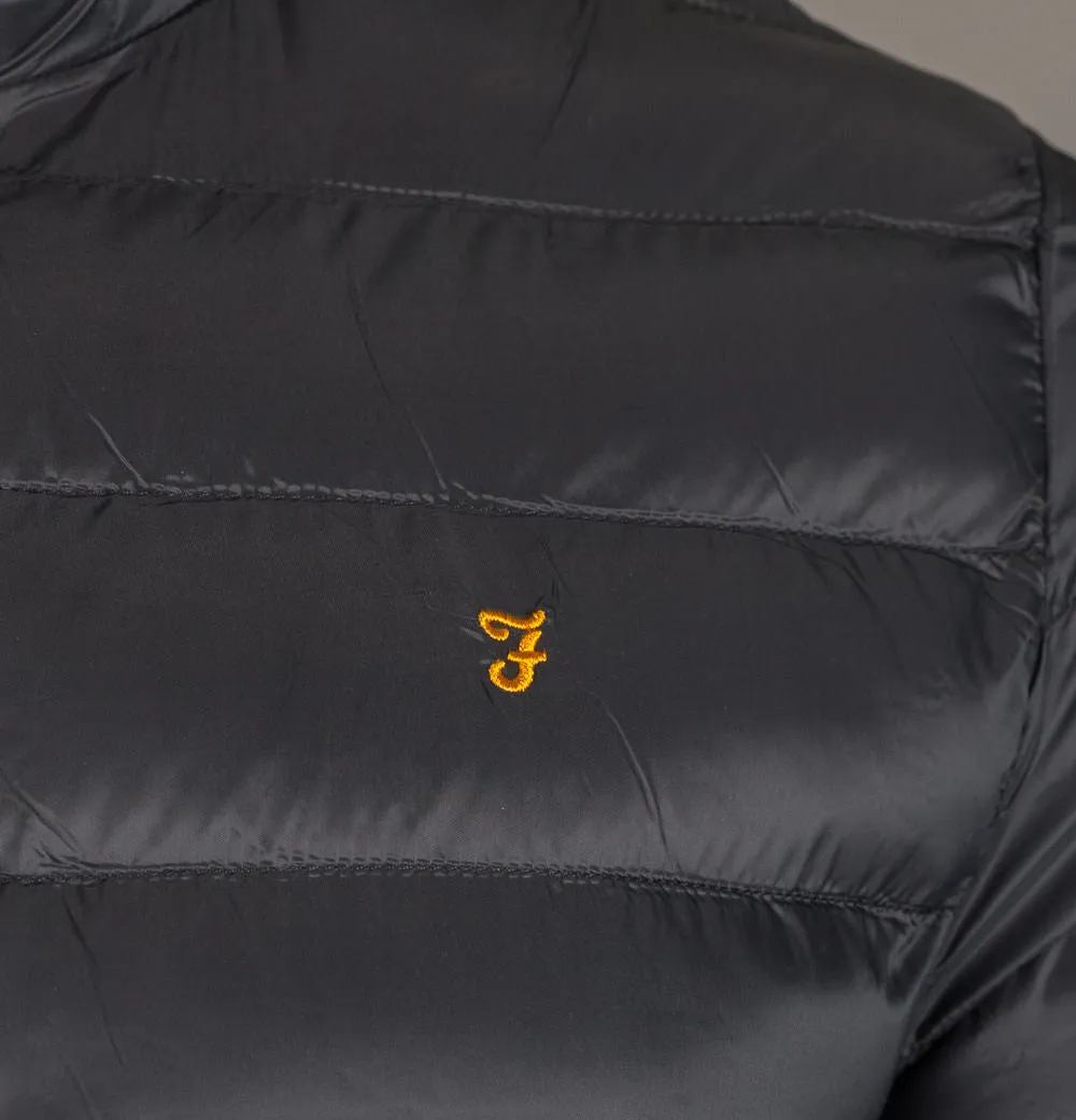 Farah Strickland Wadded Coat Black