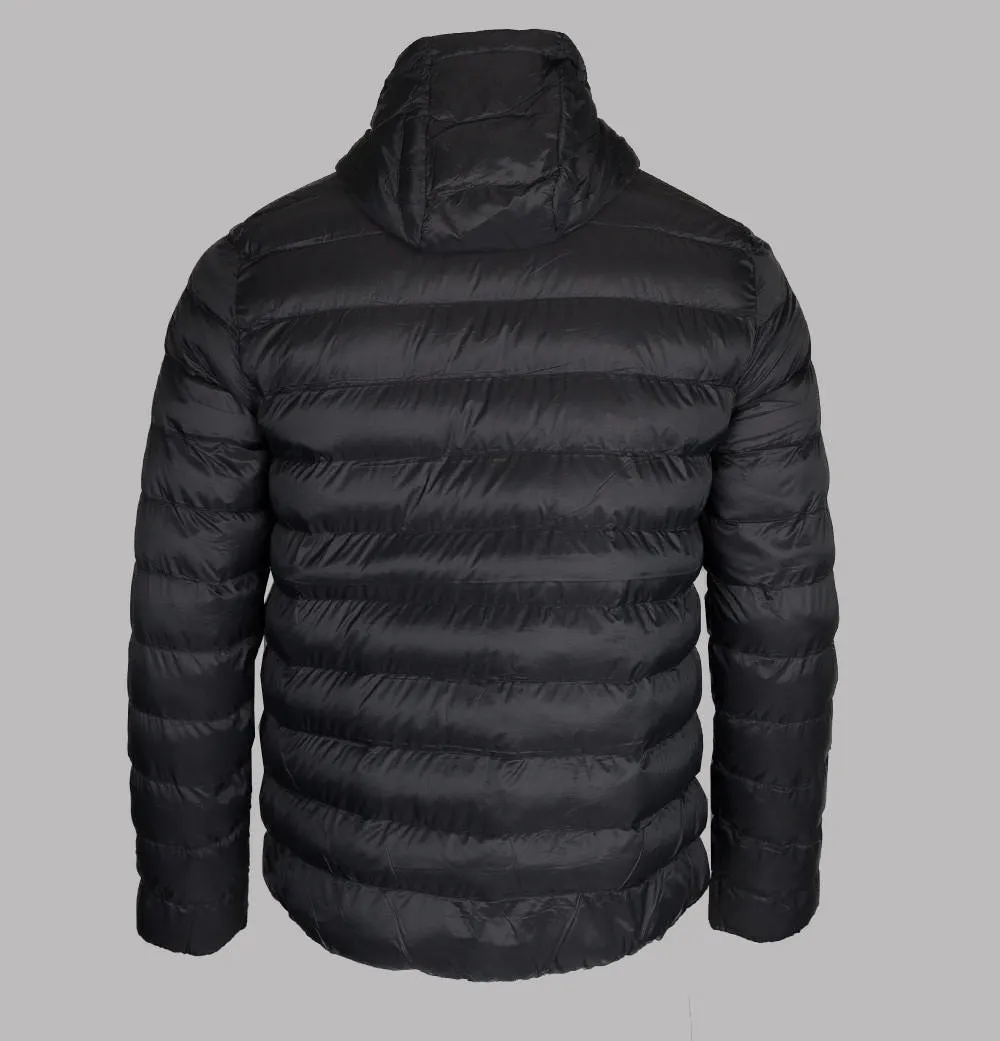 Farah Strickland Wadded Coat Black