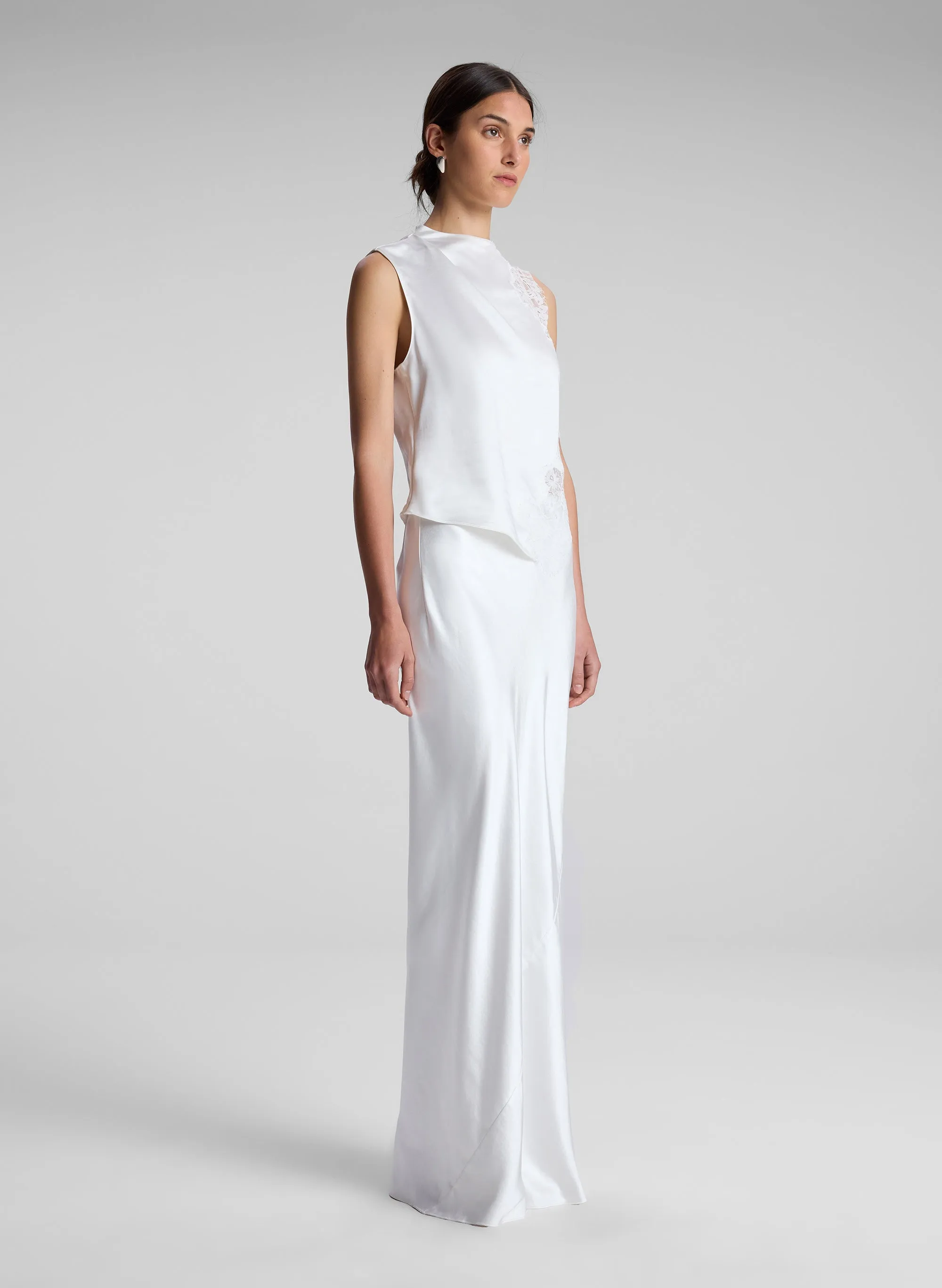 Gracie Satin and Lace Sleeveless Top