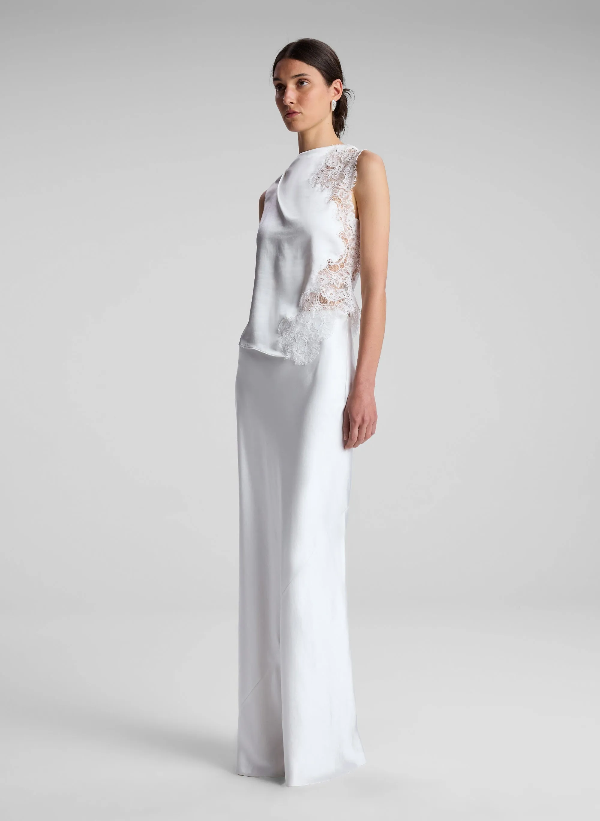 Gracie Satin and Lace Sleeveless Top