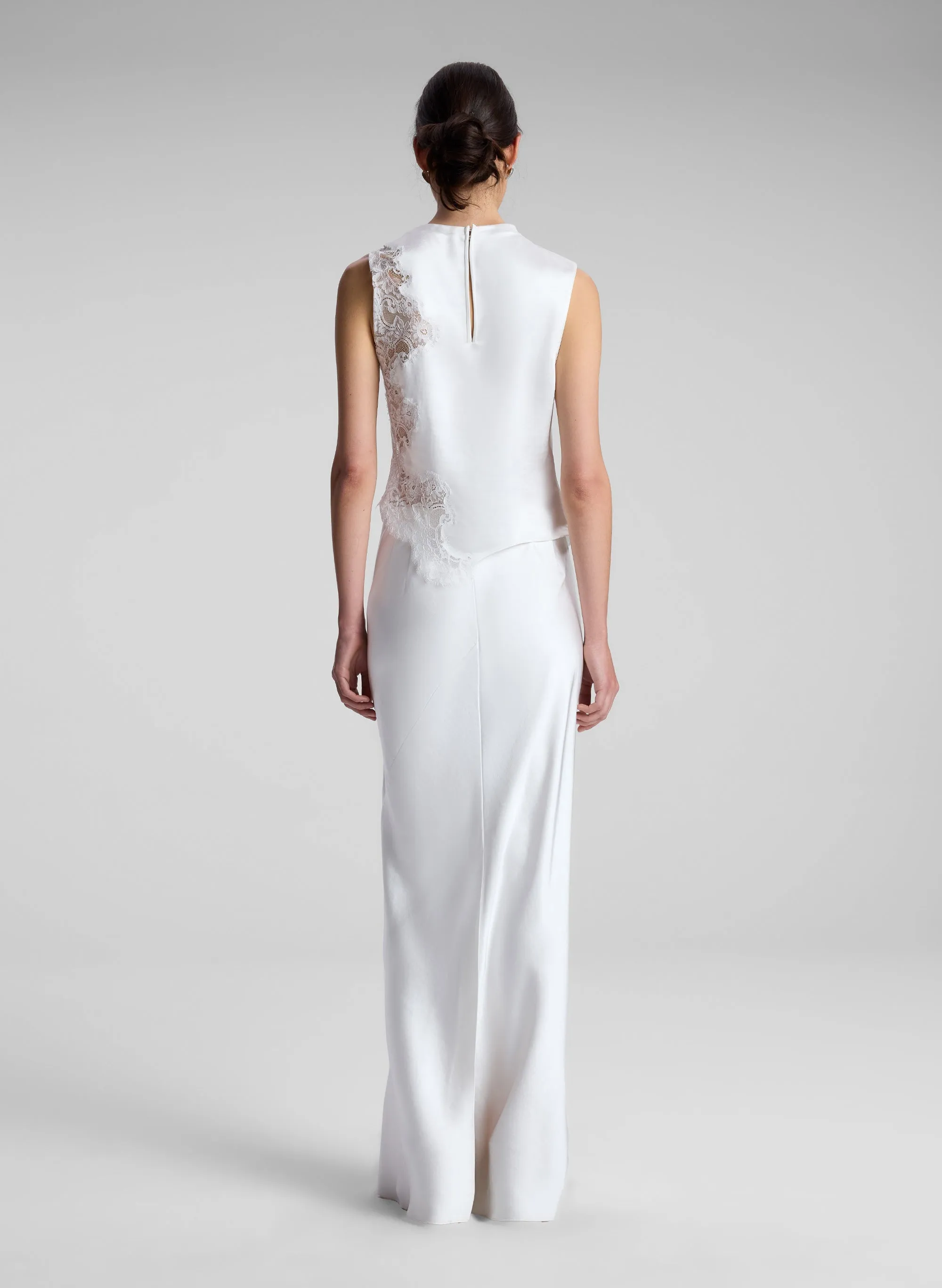 Gracie Satin and Lace Sleeveless Top