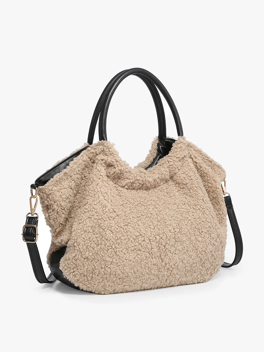Jen & Co Zuri Teddy Satchel w/ Crossbody Strap